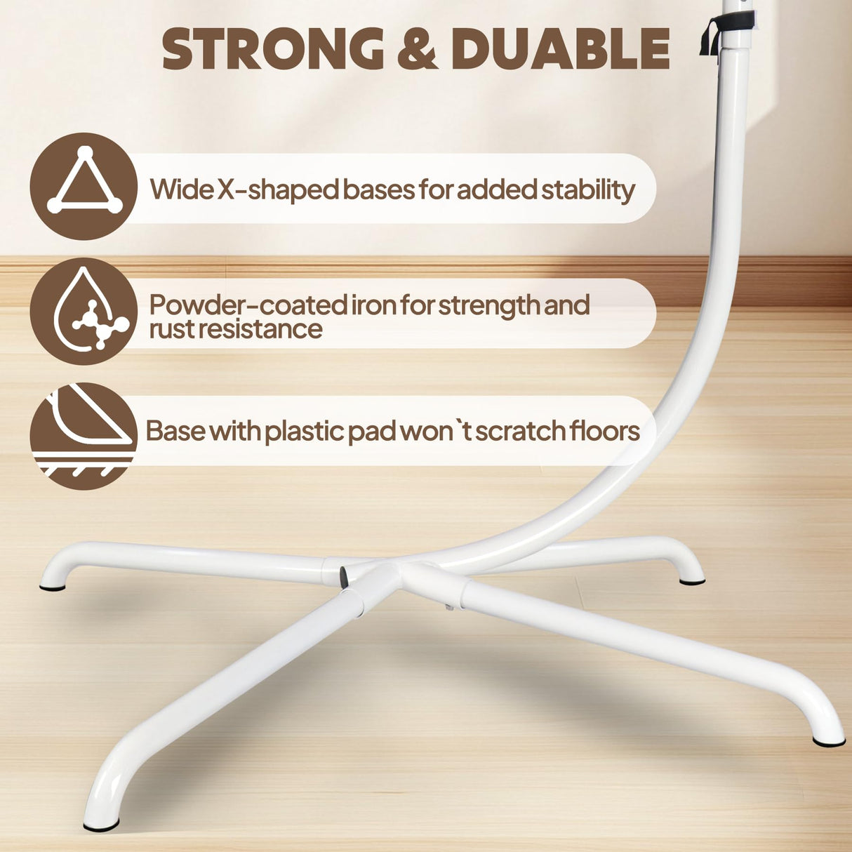 Chihee Egg Chair with Ultra Strong Stand and Cushion Foldable Wicker Rattan Hanging Chair Swing Chair Indoor Outdoor Patio Lounging Chair Hammock Chair 330 lbs Capacity Balcony Porch Bedroom Garden Chihee