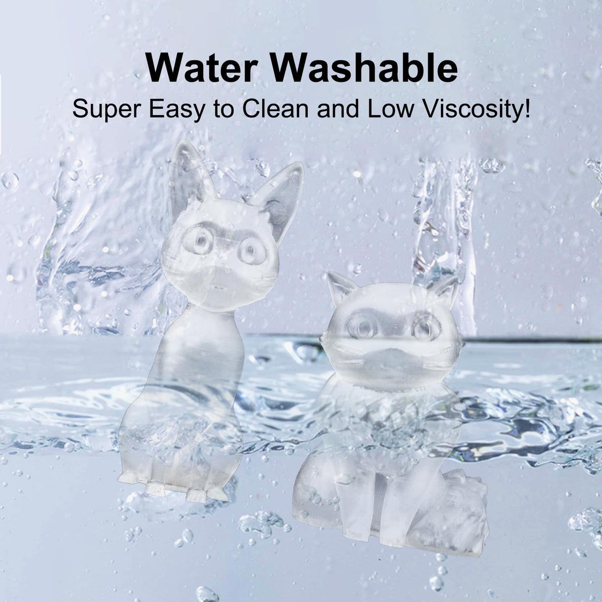 Siraya Tech Simple Water Washable 3D Printer Resin - Low Odor, Easy to Print, High Precision 405nm LCD UV-Curing Aqua Resin - Ideal for 8K Capable LCD, DLP 3D Printers - Tough and Clear (1kg) Siraya Tech