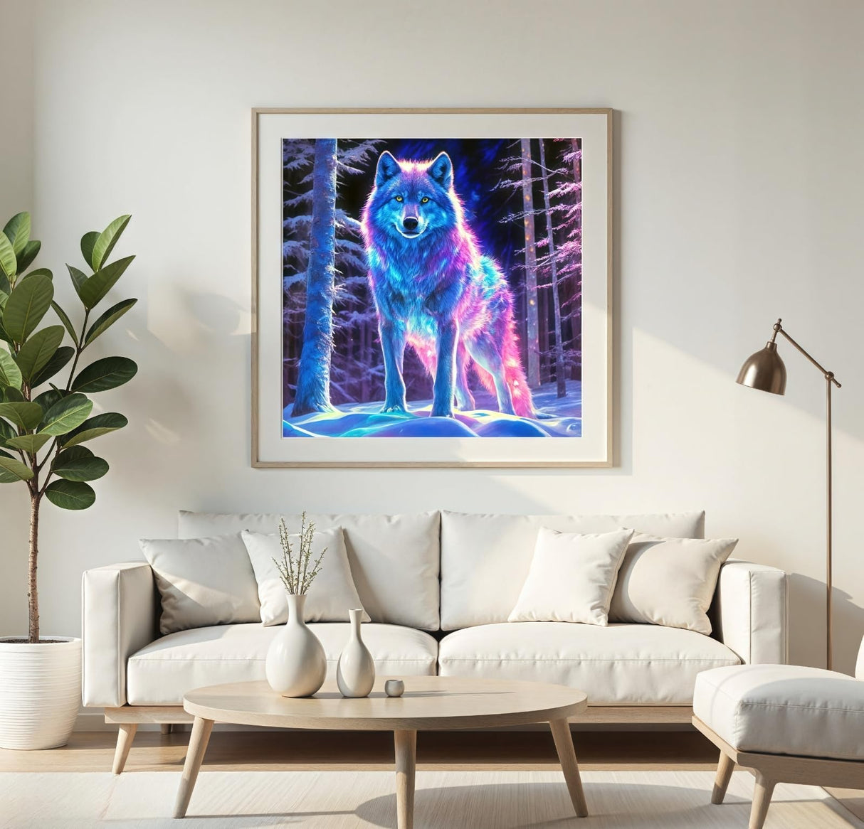 Diamond Art Kits for Adults, Wolves Diamond Painting Kits for Adults Beginner Round Full Drill Gem Painting Diamond Dot Gem Art Kit Home Wall Decor 13.7x13.7inch BYGFHLYW