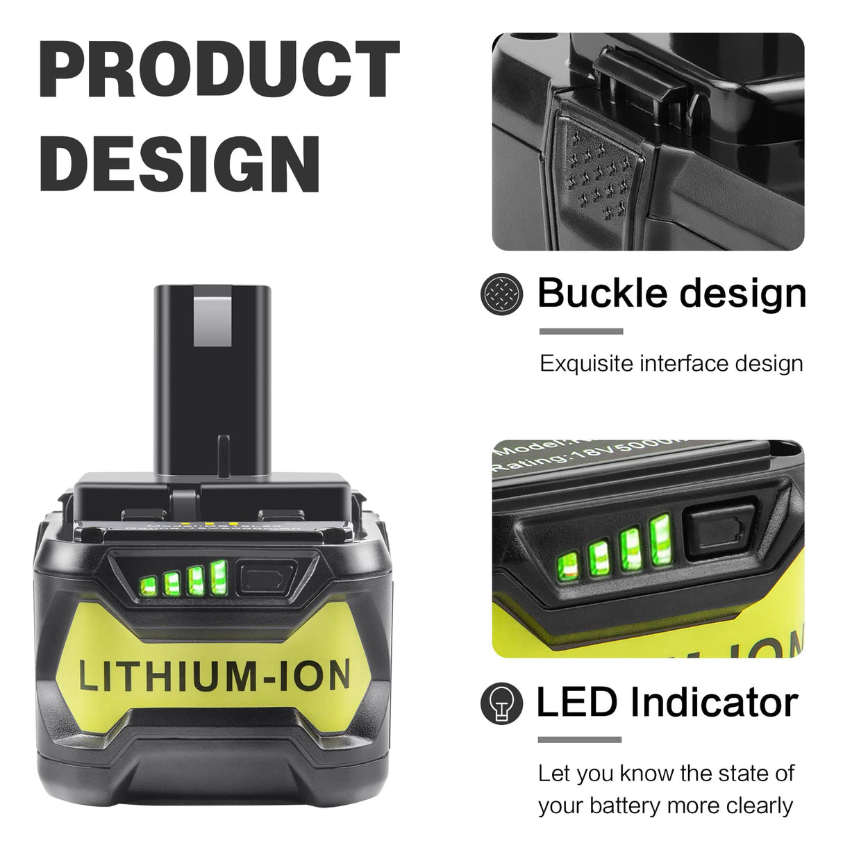 Tree.NB 18V 6000mAh Lithium Battery - Replacement for Ryobi One+ Plus 6.0Ah Lithium Ion Battery Compatible with P108 P102 P103 P104 P105 P107 P271 P716 P730 P731 P740 P741 P780 P813 P835 Power Tools TREE.NB
