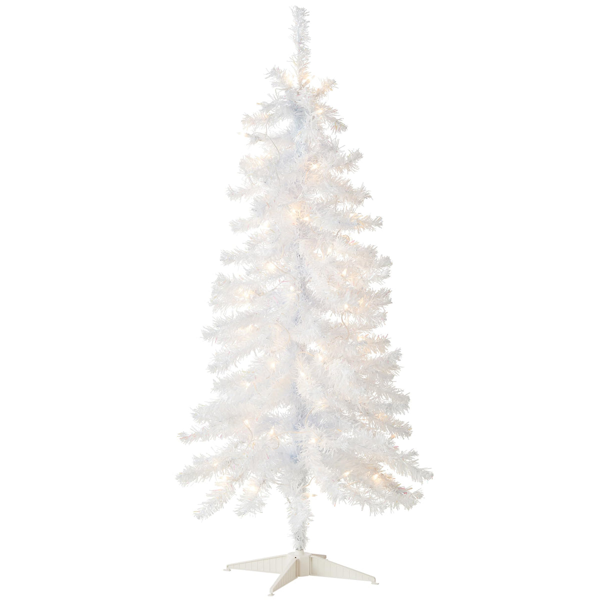 National Tree Company Pre-Lit Artificial Christmas Tree, White Tinsel, White Lights, Includes Stand, 4 feet National Tree Company