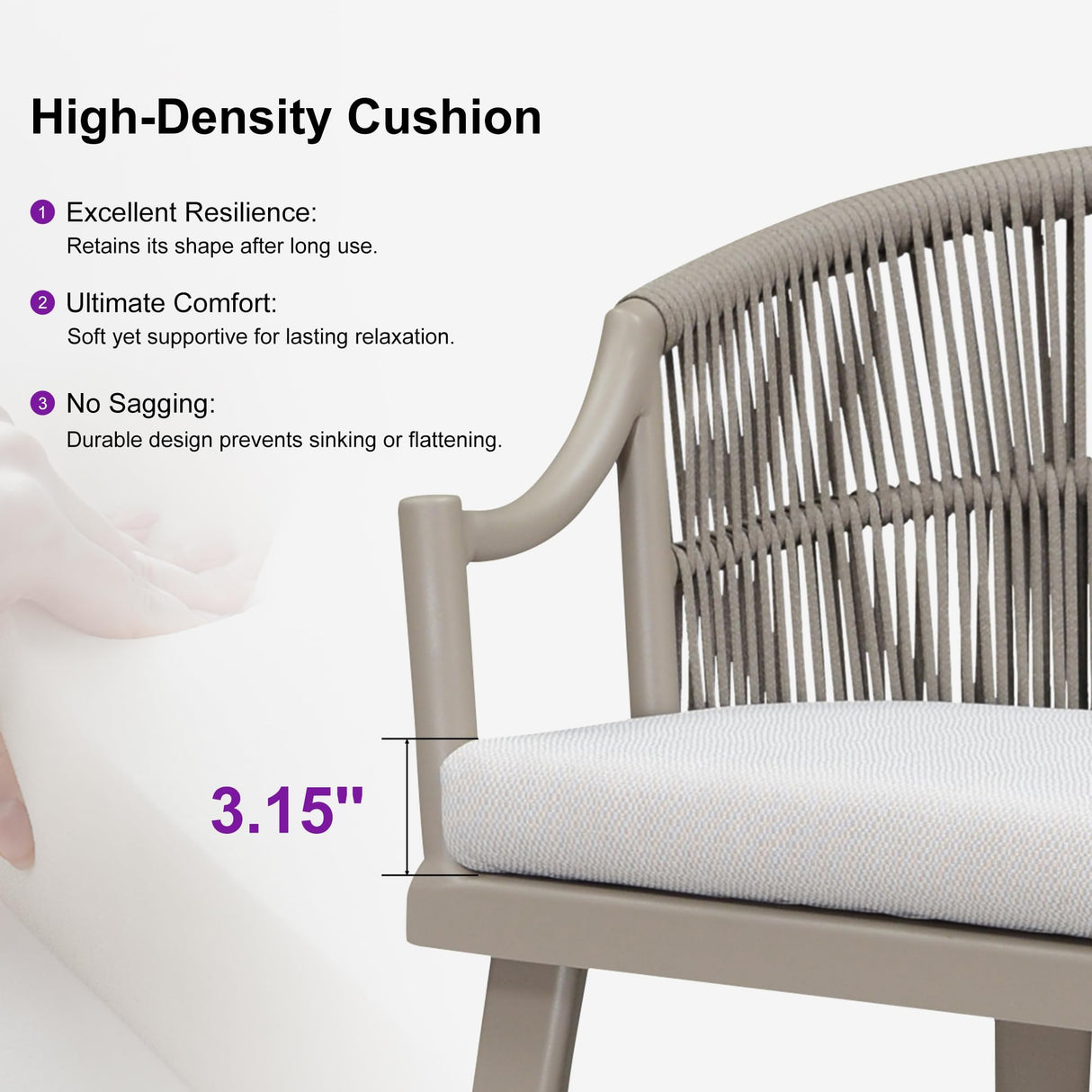 PURPLE LEAF 9 Pieces Outdoor Dining Set All Weather Wicker Patio Dining Set with Rectangular Aluminum Table and Modern Armrest Dining Chairs for Garden Deck Backyard Kitchen, Champagne PURPLE LEAF