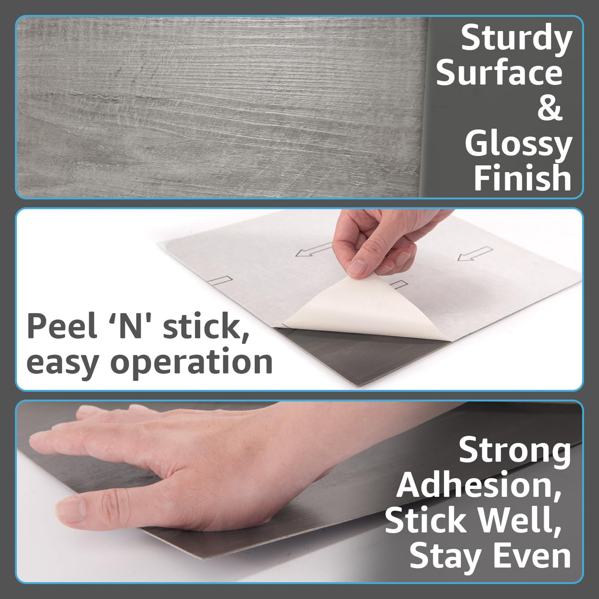 Art3d Peel and Stick Vinyl Floor Tiles 30-Pack 12 x 12 inch, Self Adhesive Waterproof Flooring Wood Planks for Kitchen, Dining Room, Bedrooms, Cover 30 Sq. Ft, Taupe Ash Art3d