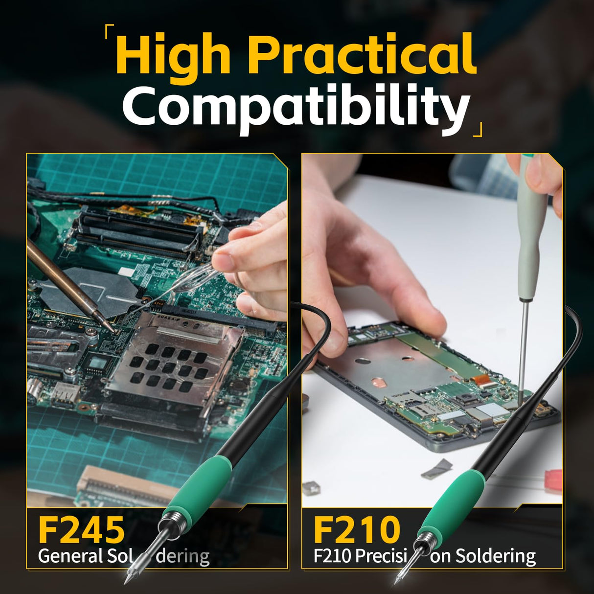 FNIRSI DWS-200 200W Precision Digital Soldering Station Kit, with 3 F210 & 6 F245 Soldering Iron Tips and 2 Helping Hands, Temp Value & Curve Mode, 3 Temperature Storage, Full-Color Display FNIRSI