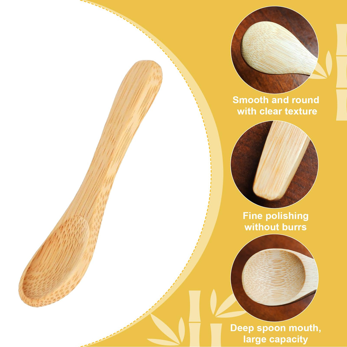 4 Pcs Small Wooden Spoons,3.5 Inch Mini Handmade Bulk Nature Tiny Spoons Little Wooden Teaspoons for Jars Sugar Creamer Honey Spices Salt Kitchen Supplies Qixiang CB