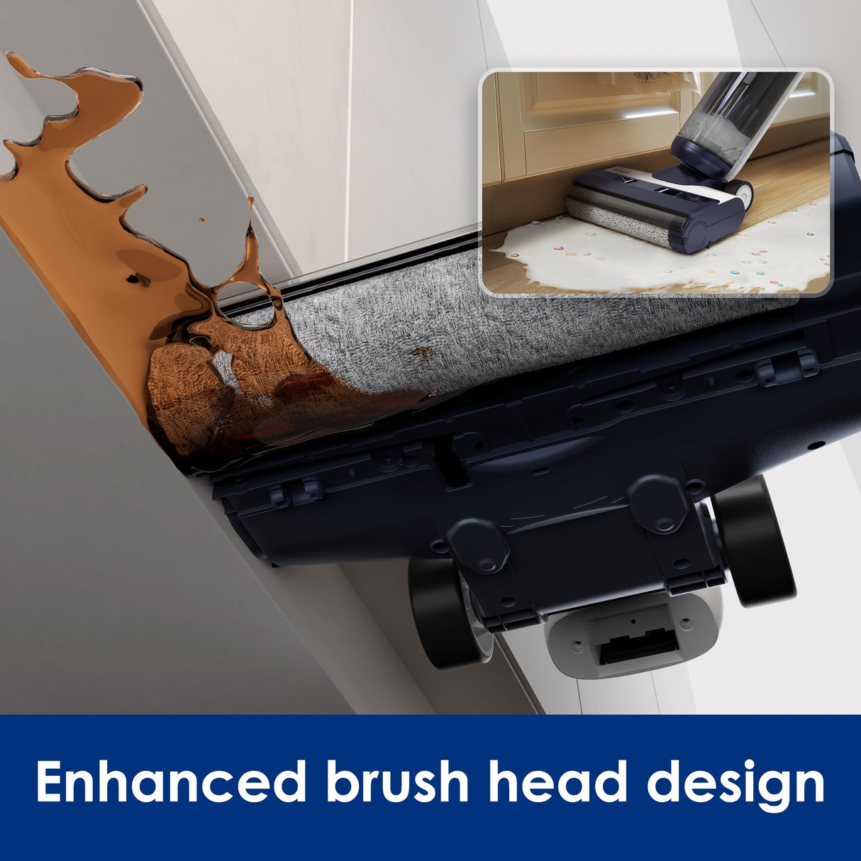 Tineco Floor ONE S5 Smart Cordless Wet Dry Vacuum Cleaner and Mop for Hard Floors, Digital Display, Long Run Time, Great for Sticky Messes and Pet Hair, Space-Saving Design, Blue Tineco