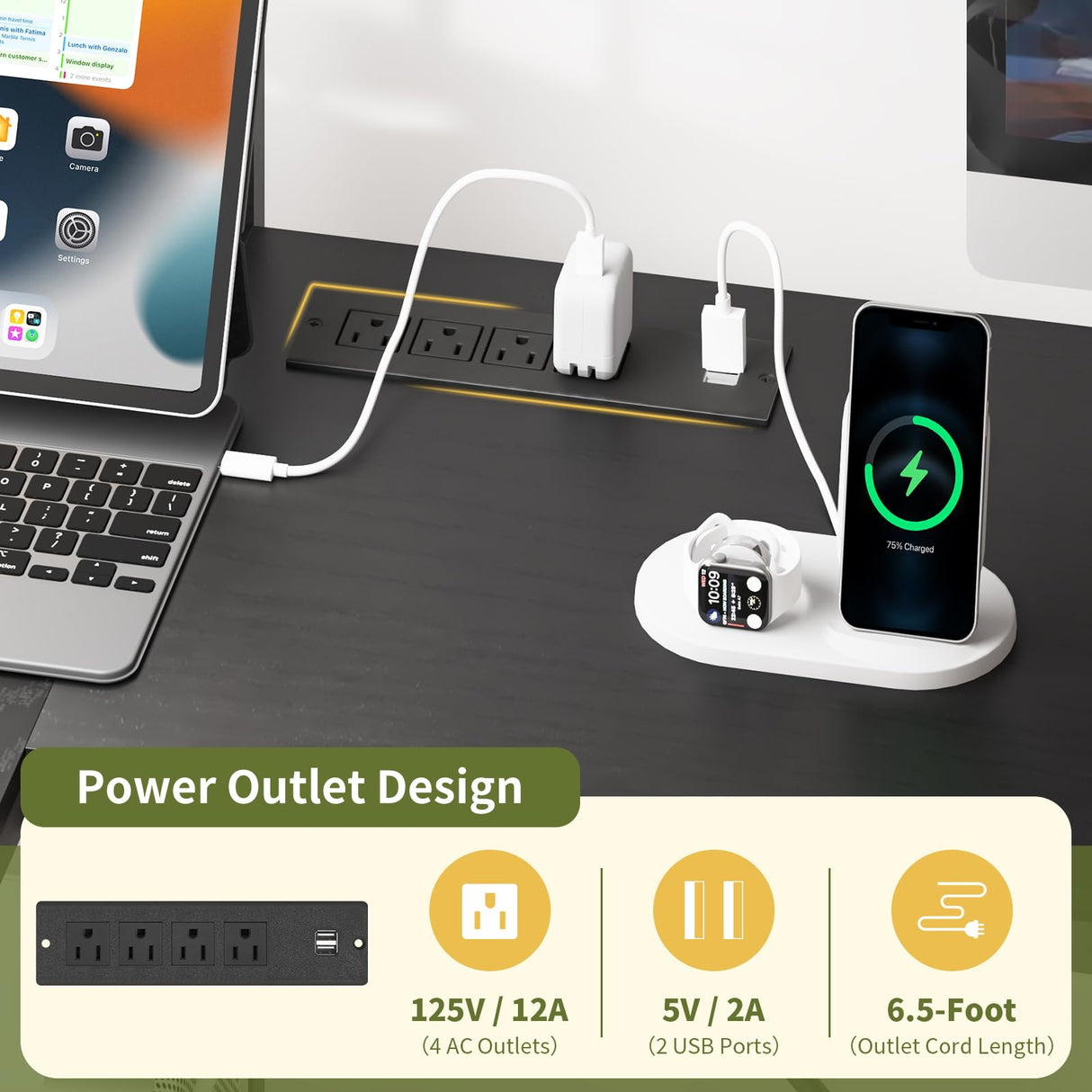 Yoobure Loft Bed Twin Size with L-Shaped Desk, LED Lights Charging Station LED Metal Twin Loft Bed Frame with 2 Storage Drawers, Safety Guard & Ladder for Kid Junior Adult, Heavy Duty, Space-Saving Yoobure