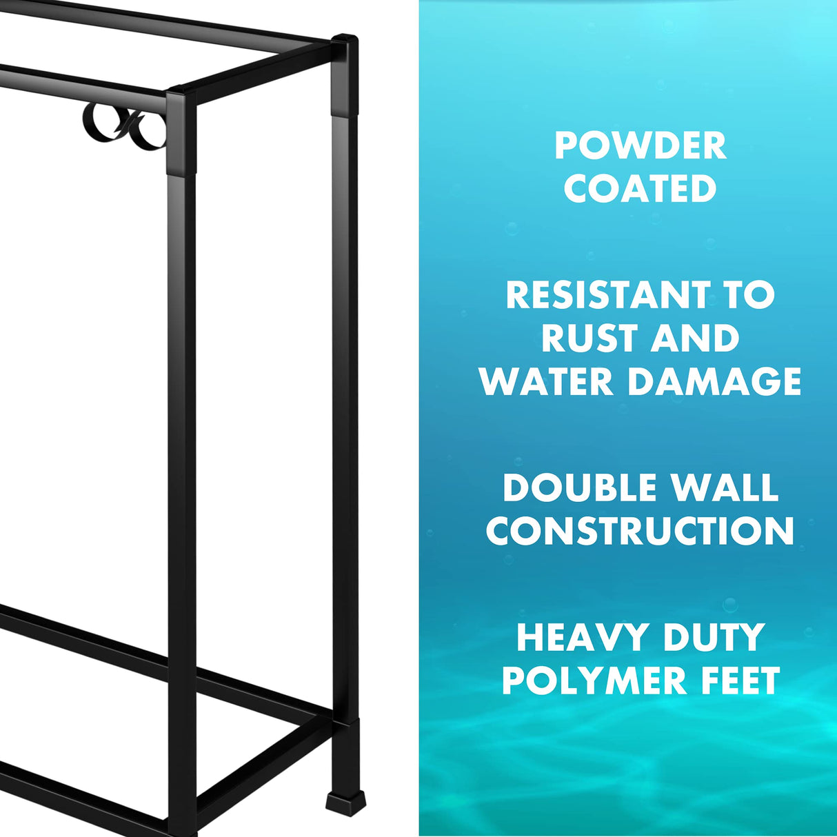 TitanEze 55 Gallon Double Aquarium Stand (2 Stands in 1), Fish Tank Stand, Bird Cage Stand, 50.5" W x 32" H x 13" D Caitec