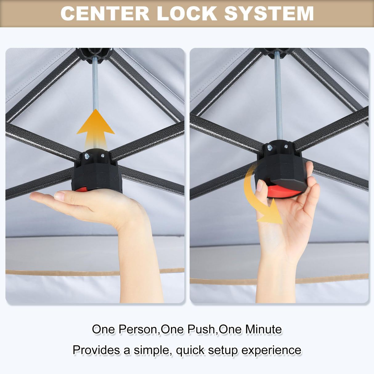 ABCCANOPY 13x13 Pop Up Gazebo, Outdoor Canopy Tent, Instant Screened Shelter with Mosquito Netting for Patio, Garden, Backyard, Party, Camping (Khaki) ABCCANOPY