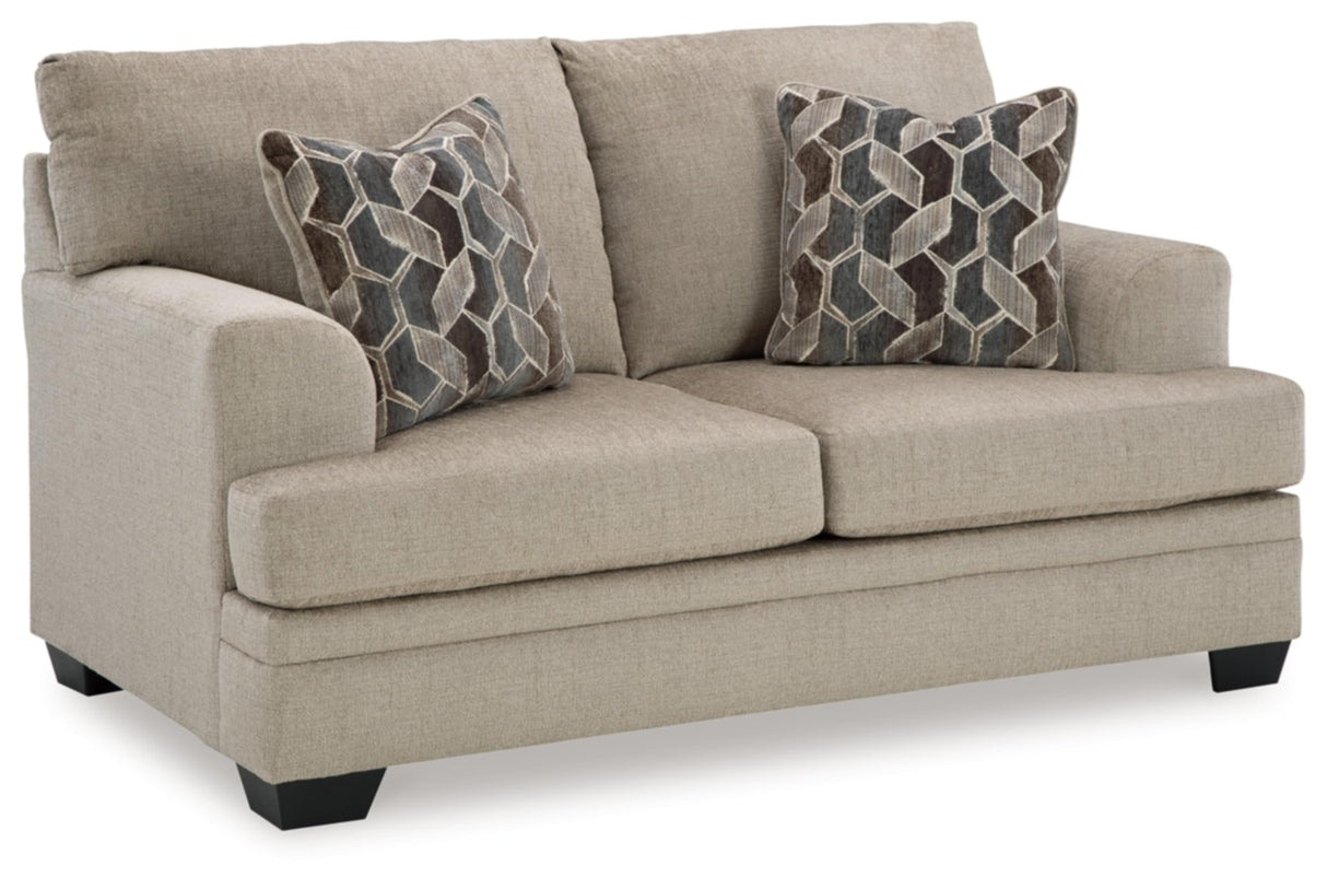 Signature Design by Ashley Stonemeade Casual Loveseat with 2 Toss Pillows, Light Brown Signature Design by Ashley