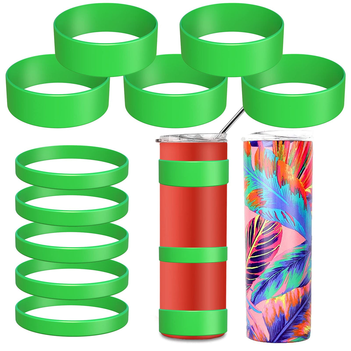 Silicone Bands for Sublimation Tumbler - Elastic Sublimation Paper Holder Ring Bands Prevent ghosting Sublimation Tight-Fitting Heat-Resistant for Tumbler Sublimation Accessories Palksky