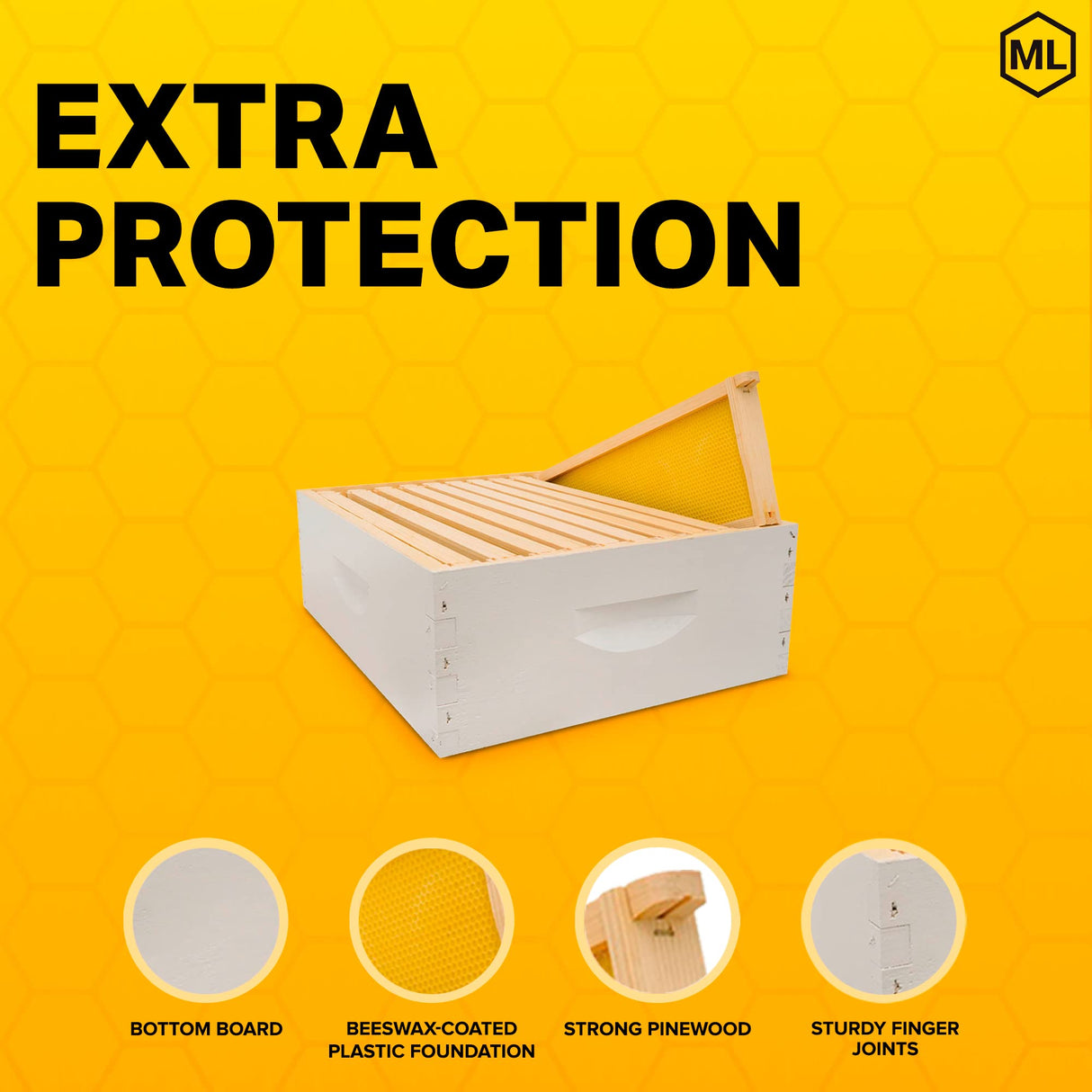 Mann Lake Hive Body Bundle, Assembled, 10-Frame, Painted, Beekeeping, Bee Box, Beekeeping Supplies, Harvest Honey, Includes 10 Assembled Frames w/Plastic Coated Foundation Mann Lake