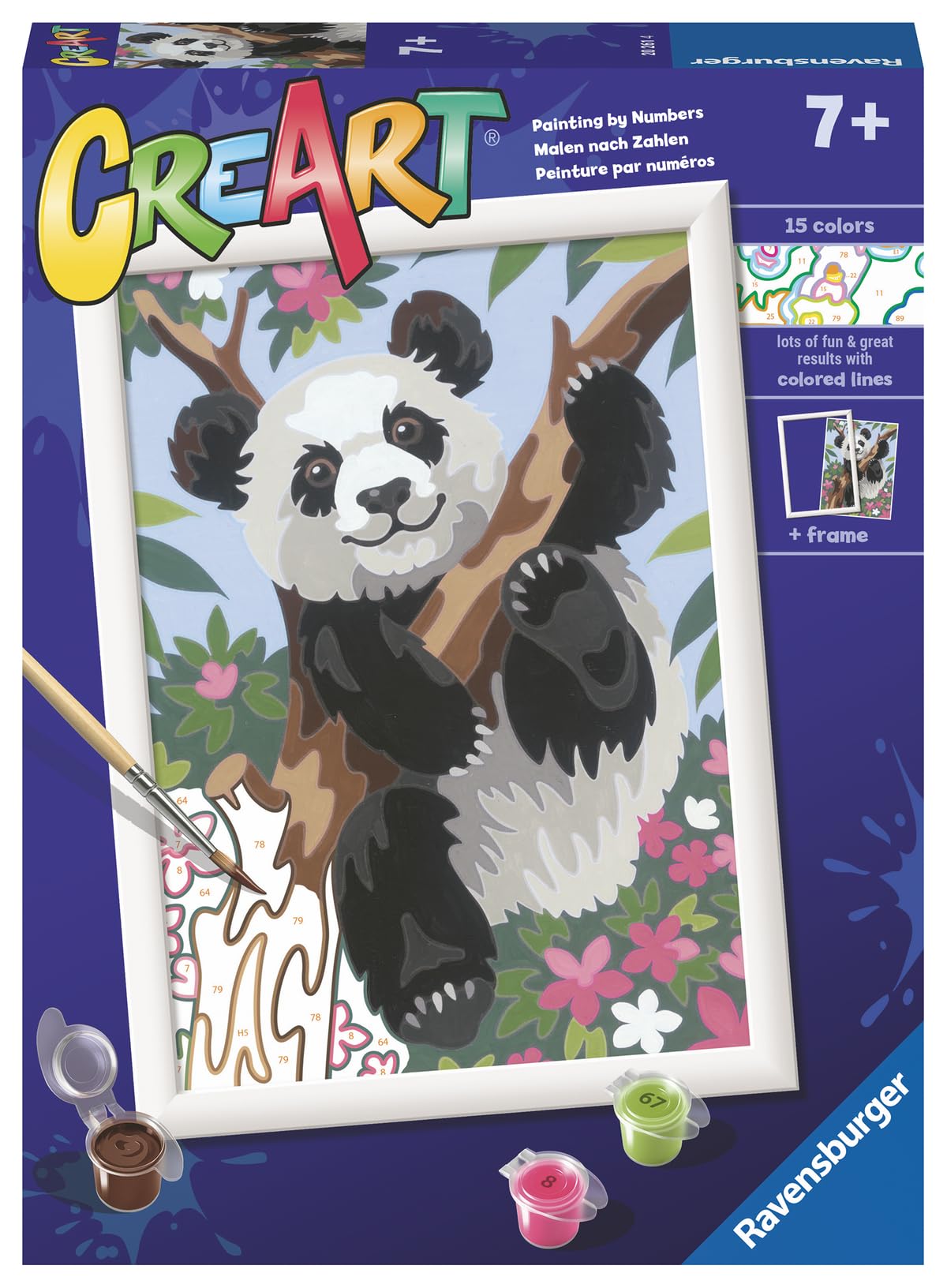 Ravensburger Playful Panda Paint by Numbers Kit for Kids - 20261 - Painting Arts and Crafts for Ages 9 and Up Ravensburger