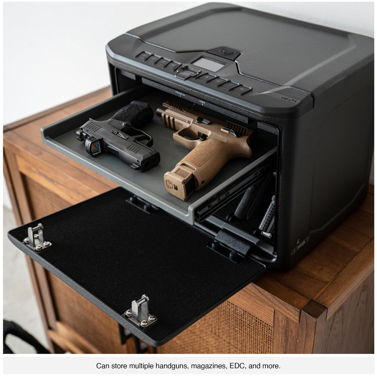 VAULTEK MX Series Safe High Capacity Smart Handgun Safe Multiple Pistol Storage Smart Safe Available in Biometric + WiFi with Auto-Open Door (Biometric + WiFi) VAULTEK