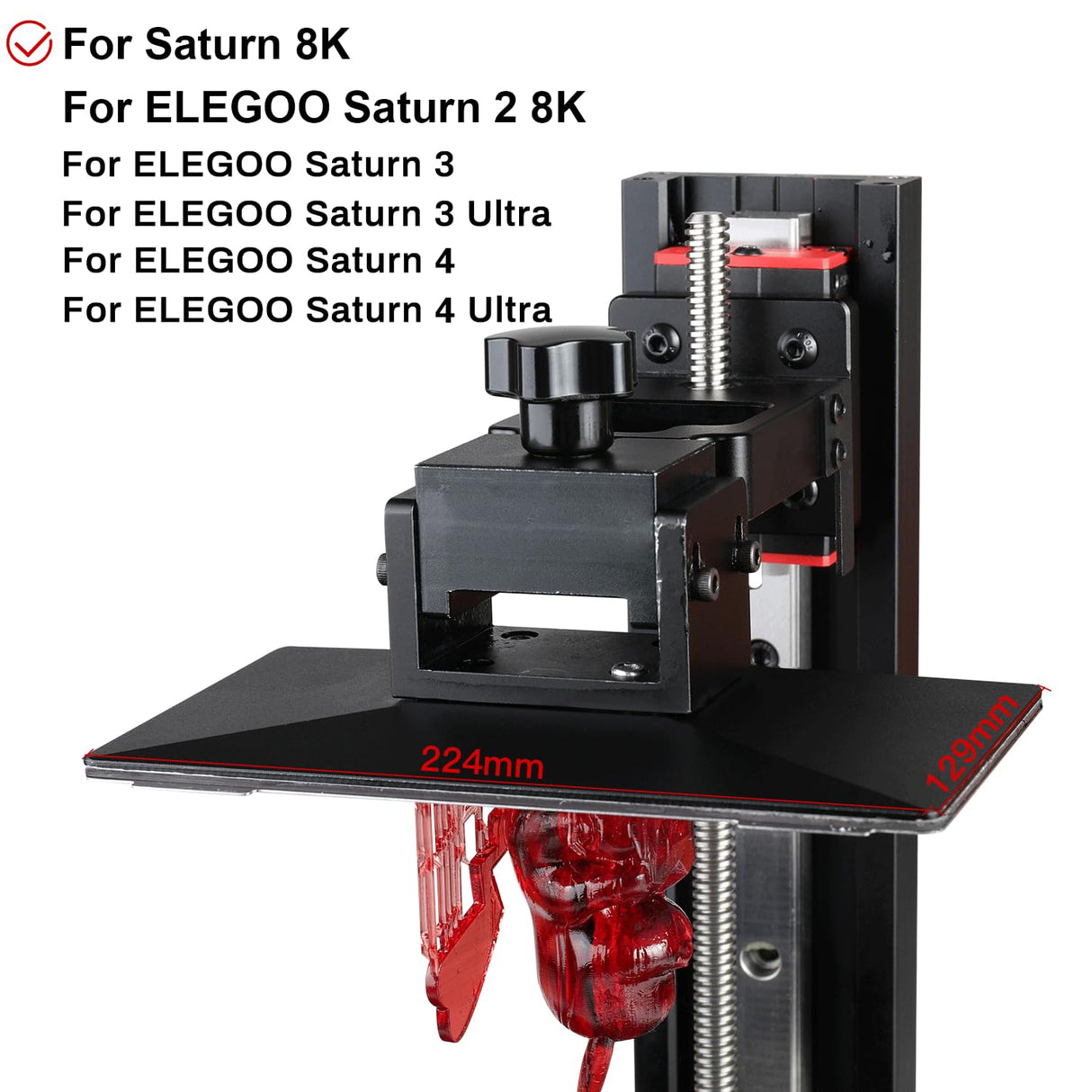 Sovol 2 Pack Resin 3D Printer Flex Building Plate, Spring Steel Flexible Plate and Magnetic Base Platform for Saturn 2 8K/ Saturn 3/ Saturn 3 Ultra/Saturn 4/Saturn 4 Ultra/Saturn 8K 224x129mm Sovol