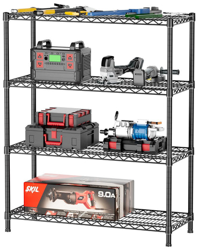 SINGAYE 4 Garage Heavy Duty Shelving Unit Kitchen Pantry Close Home Organizers and Storage Bathroom Shelf Laundry Room Organization Industrial Book Metal Wire Adjustable Shelves