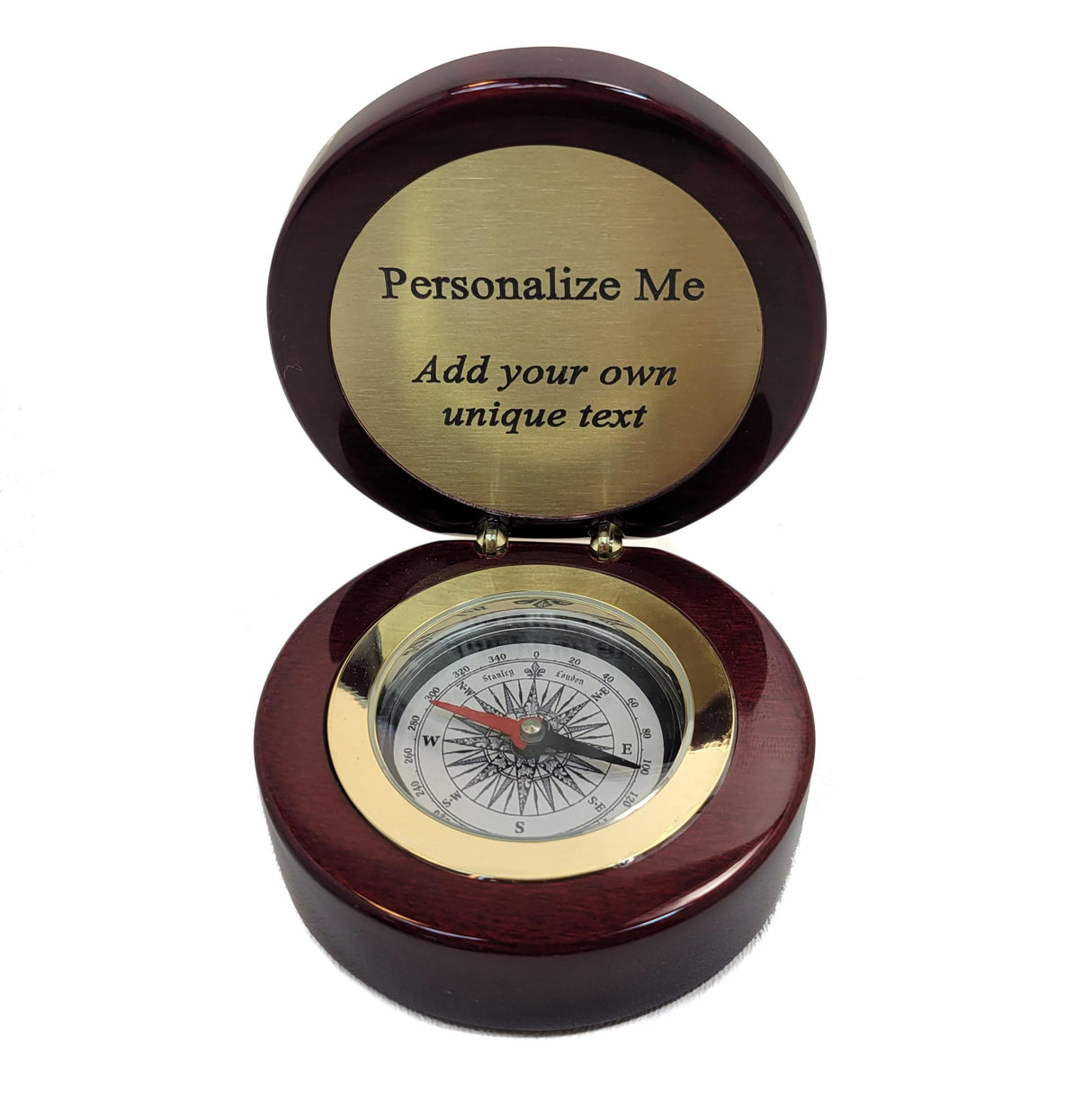 Engravable Executive Navigator Desk Compass in Luxurious Lacquered Piano Finish Case | Personalized Compass Gift Engraved with a Custom Message or Select from Pre-Engraved Plaques (Design My Own) Stanley London