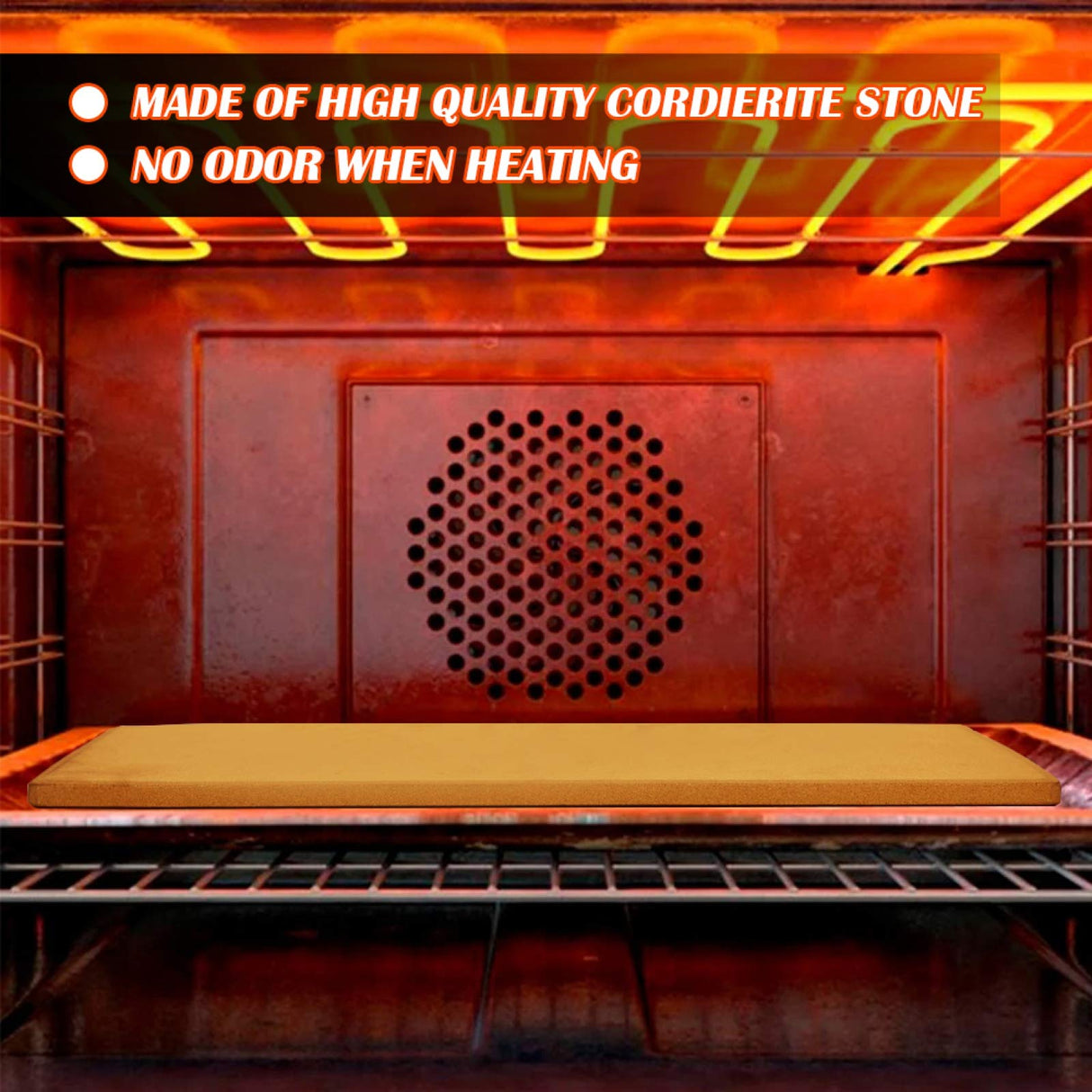 COYMOS Pizza Stone Heavy Duty Ceramic Baking Stone for use in Oven & Gril - Thermal Shock Resistant, Ideal for Baking Pizza, Bread, Cookies, Rectangular Cooking Stone 15x12 Inch. (Bonus Free Scraper) COYMOS