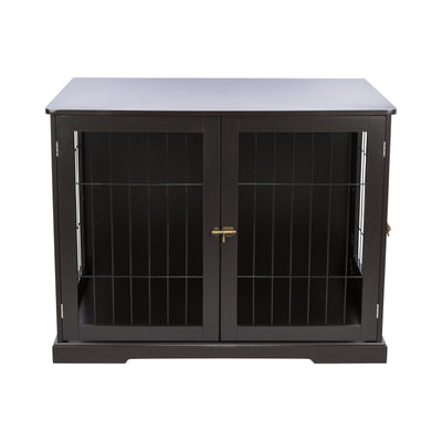 TRIXIE 38.7" Indoor Dog Crate, Wooden Crate Table for Dogs Up to 66 lb, Large Dog Kennel, Perfect in Any Room, Brown