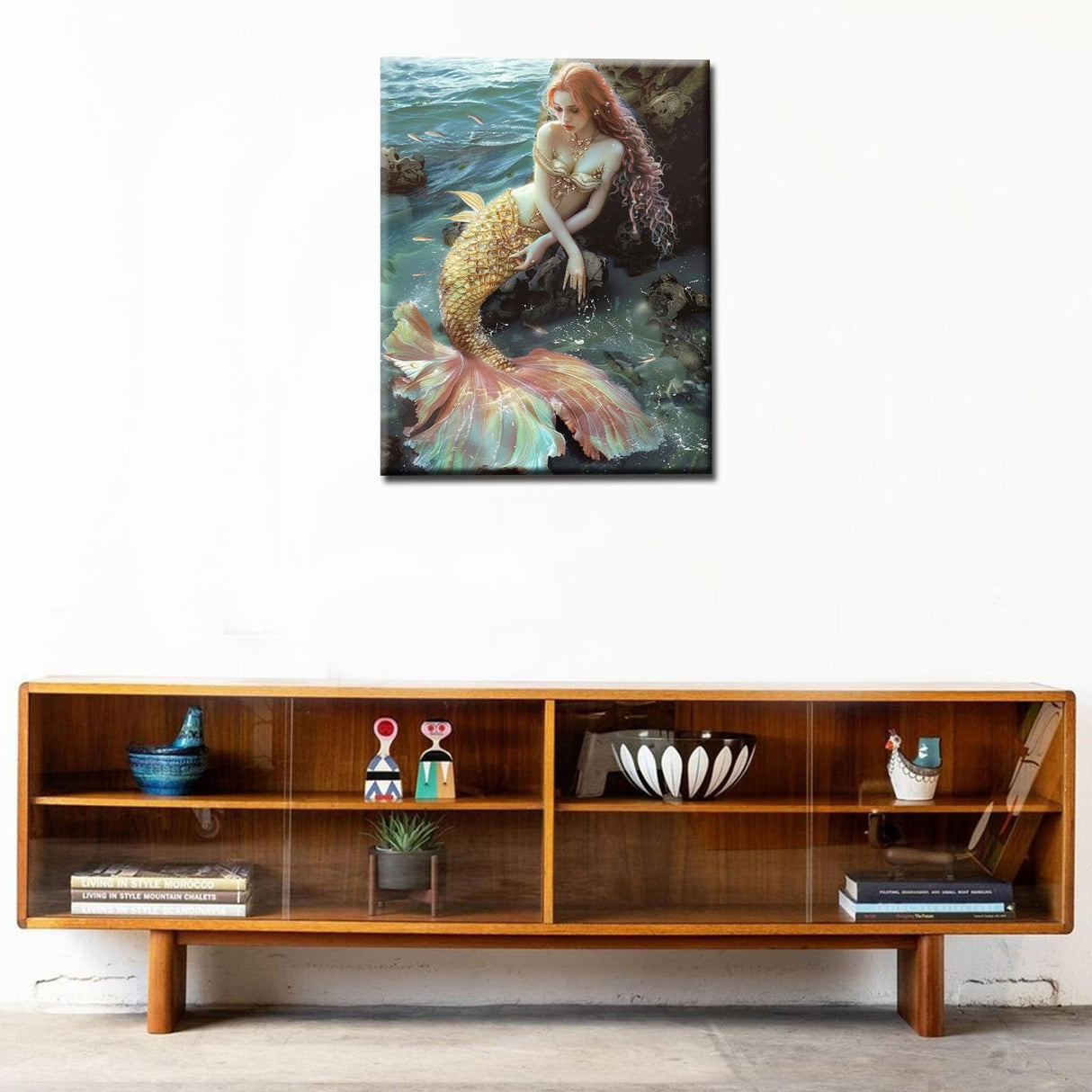 Tucocoo Lady Mermaid Paint by Numbers Kit for Beginner Ocean Princess Paint by Numbers Adult Mermaid Girl of The Sea Gift for Friends and Family Ideal Gift Choice 16x20 Inches (Without Frame) Tucocoo