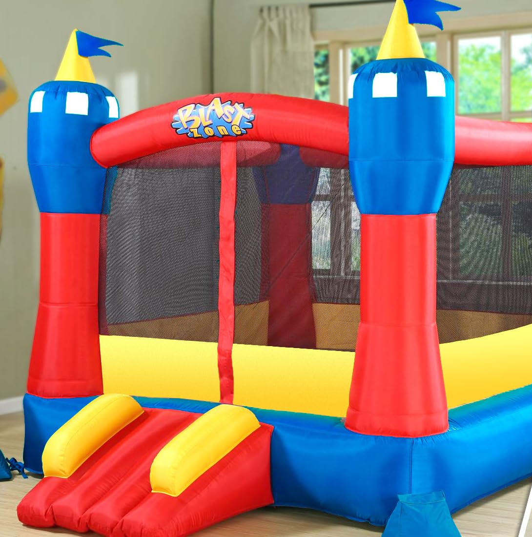 Blast Zone Magic Castle - Inflatable Bounce House with Blower - Premium Quality - Indoor/Outdoor - Portable - Sets Up in Seconds Blast Zone