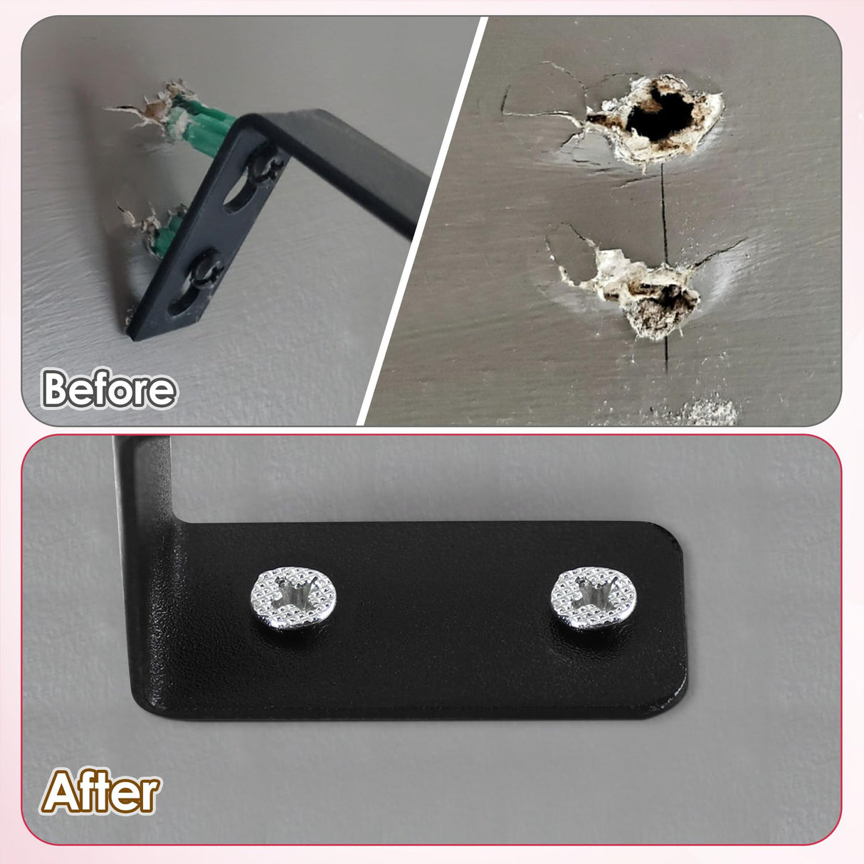 Gulfmew Wood Anchor, Stripped Screw Hole Repair Kit for Wood, Door, Fixing Stripped Screw Holes, Fits Wood Screws Sizes #2 to #16, Screw Holes from Stripped to Gripped, Red (10) Gulfmew