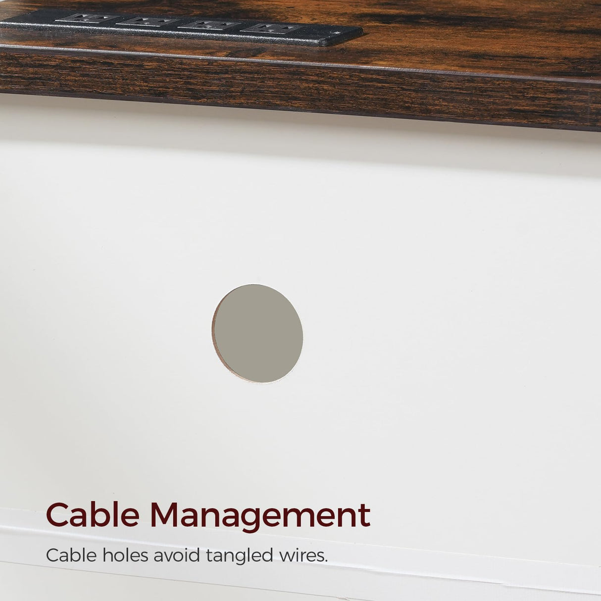 MAHANCRIS Modern Farmhouse 3 in 1 TV Stand for up to 85" TVs, 78'' Entertainment Center with Charging Station and Open Storage, 4 AC Outlets,for Living Room, Bedroom, White and Rustic Brown TVBR20E01 MAHANCRIS