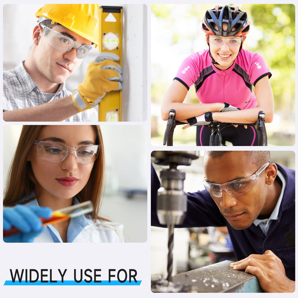 Salfboy 10 Pack Clear Safety Glasses with ANSI Z87.1 Scratch Resistant Eyewear for Women Man Lab Goggles Eye Protection Salfboy