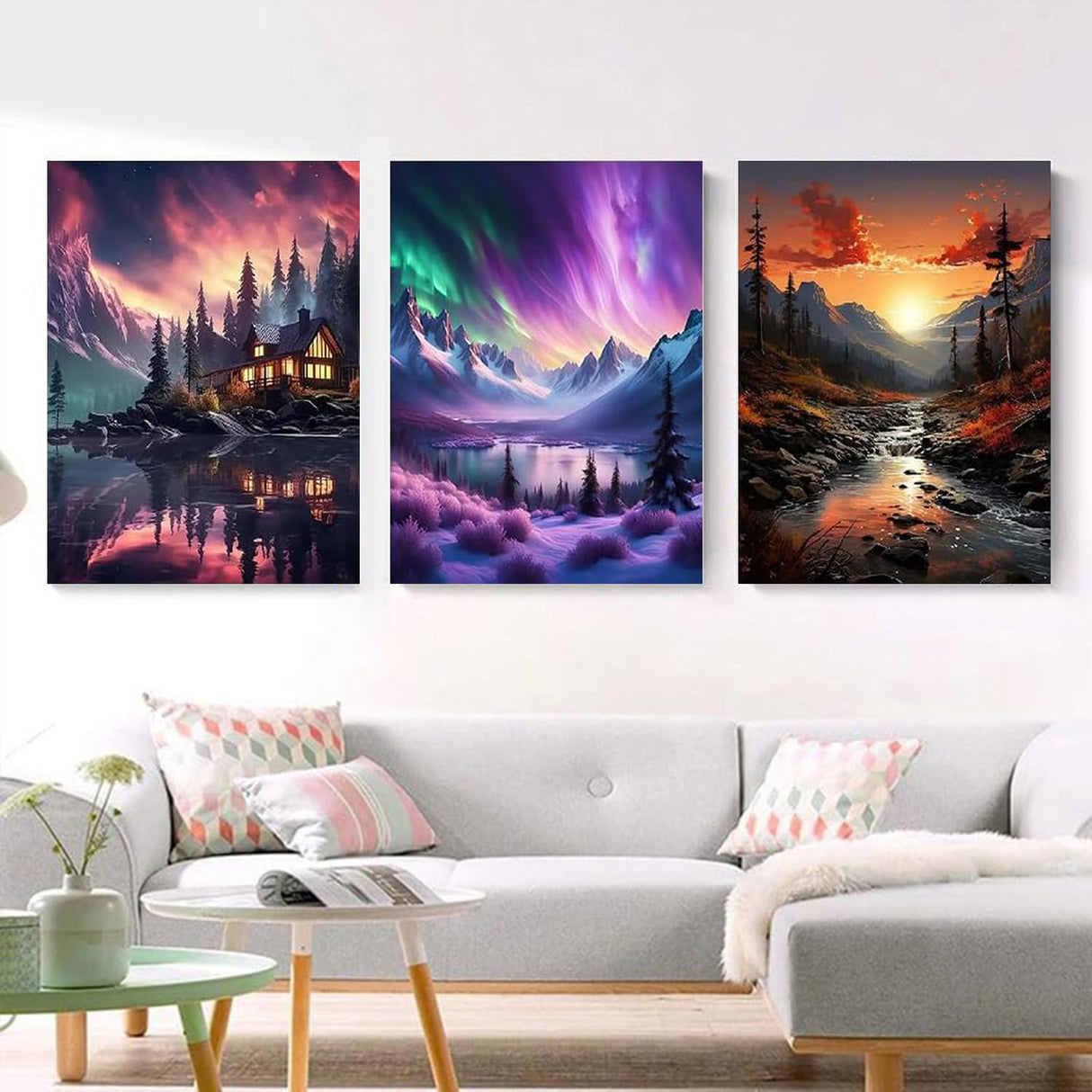GOUOYANA 6 Packs Landscape Diamond Art Painting Kits for Adults,Landscape Diamond Painting Kits for Beginners,IY Full Rhinestone 5D Diamond dots (Gemstone Craft), Home Wall Decoration 12x16inch GOUOYANA