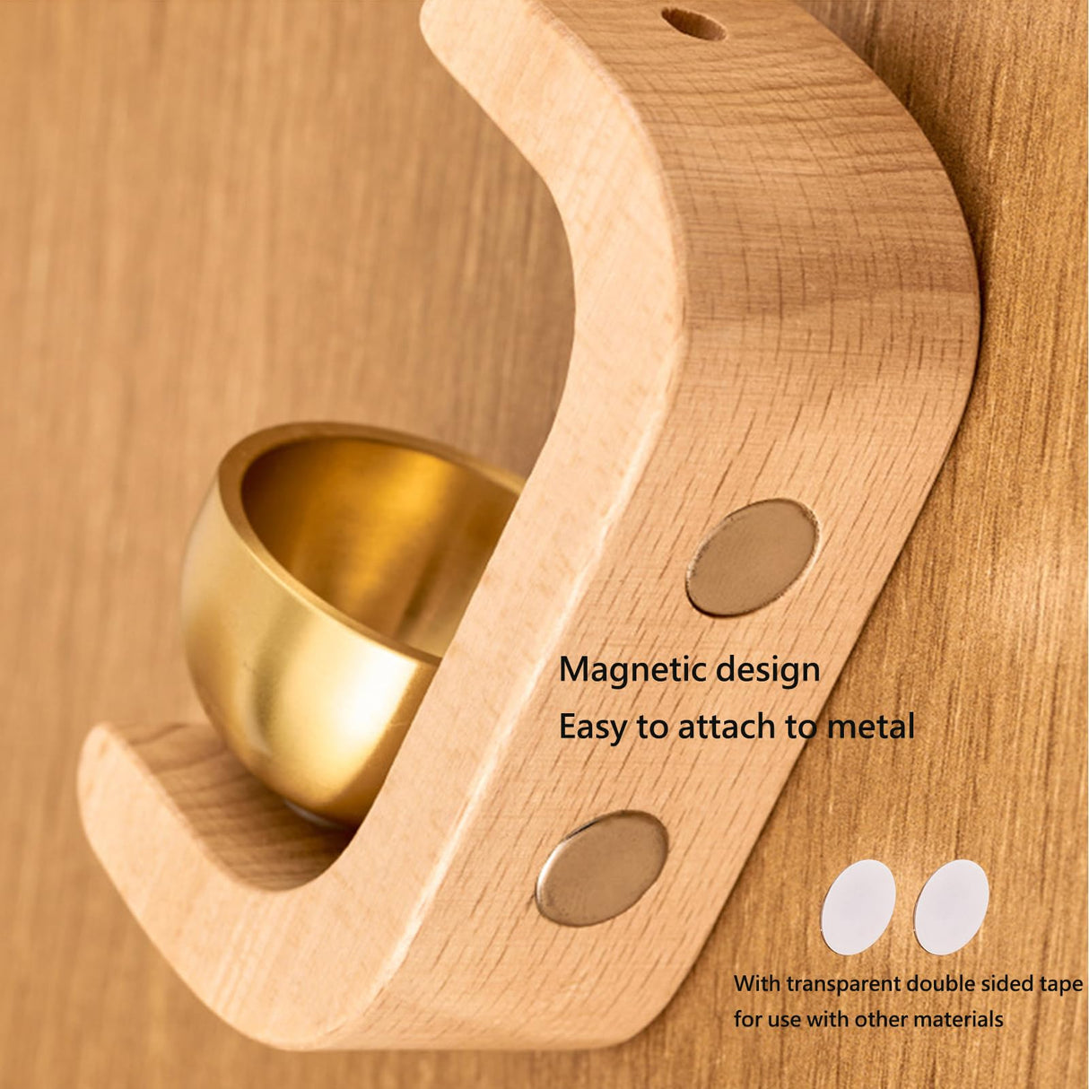 Artisan Shopkeepers Bell Doorbell for Door Opening, Magnetic Wood Wind Chime for Door Garden Restaurant Room DsoneJagr