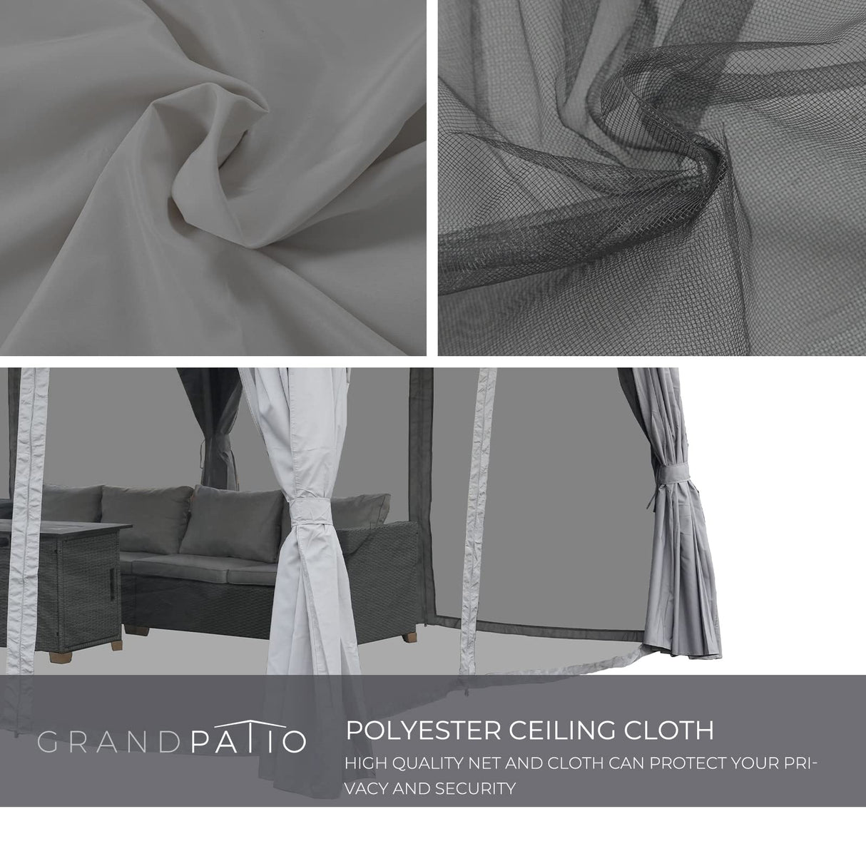 Grand Patio 13'x20' Gazebo for Patio Double Vent Canopy Anti-UV Shelter with Privacy Curtains and Netting for Deck Backyard Garden Lawns Grand patio