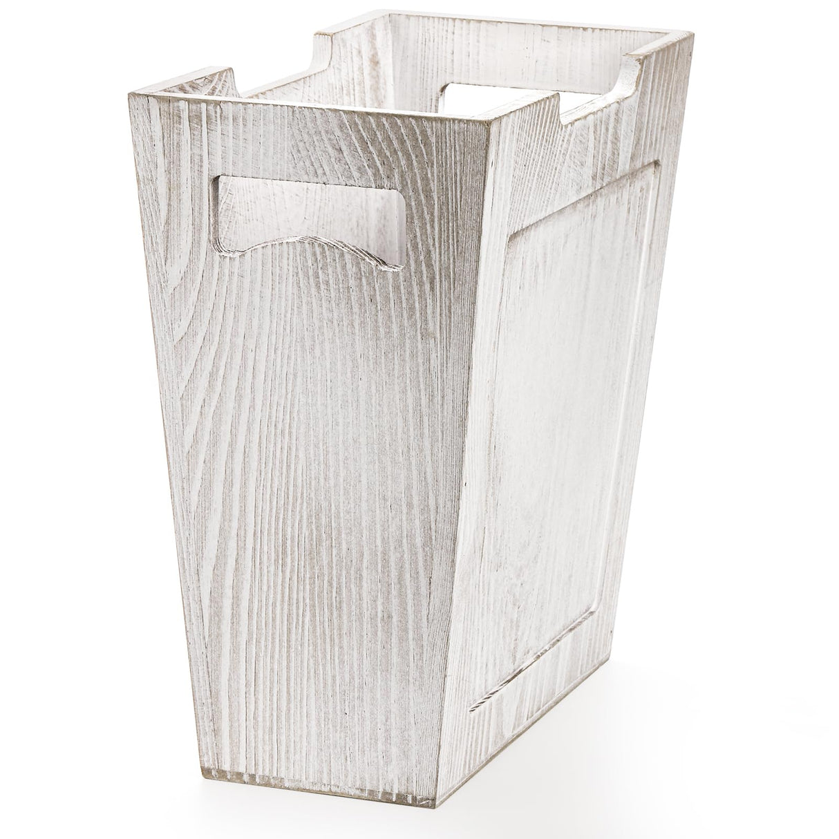TOPZEA Wood Trash Can, Rectangular Rustic Wooden Waste Basket Farmhouse Wastebasket Bin with Handle Small Narrow Garbage Can Trash Bin for Near Desk, Bedroom, Office, Bathroom, Living Room Decor TOPZEA