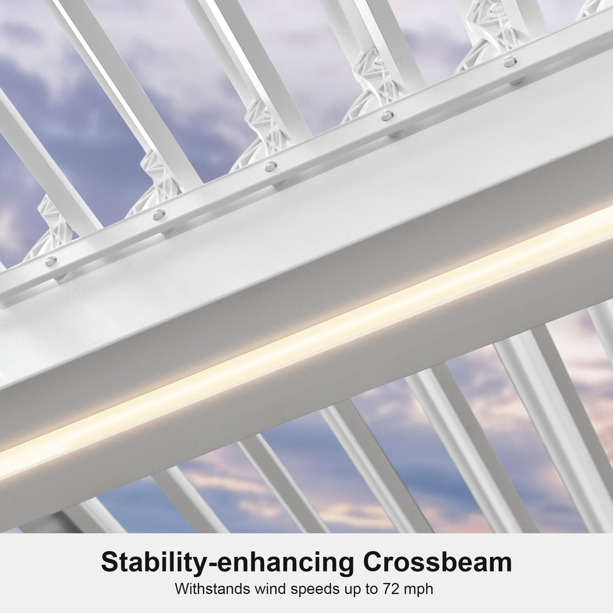 PURPLE LEAF Outdoor Louvered Pergola 12' x 20' White Aluminum Gazebo Pergola with 4 Independently Adjustable Rainproof Hardtop for Patio Garden Yard PURPLE LEAF