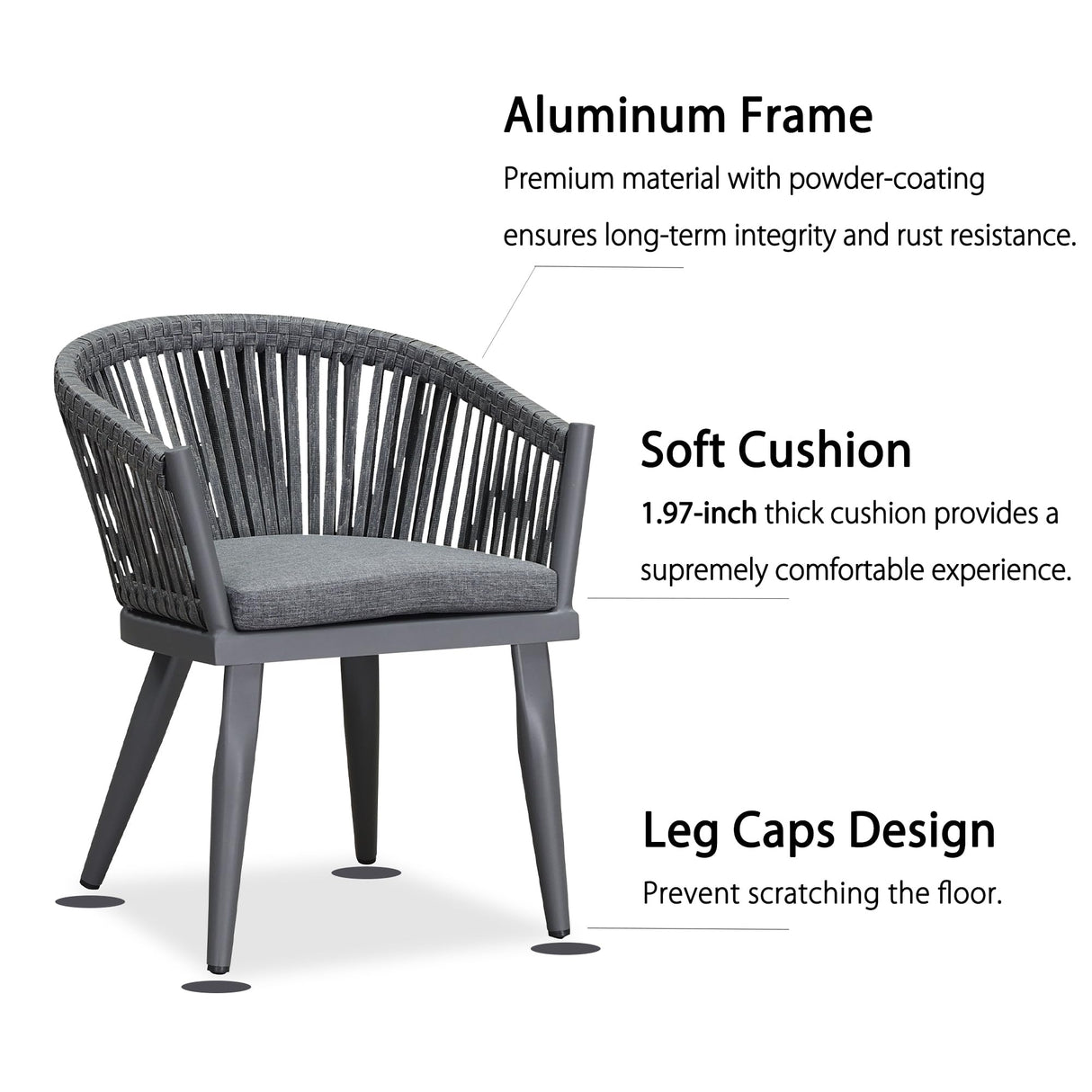 PURPLE LEAF 9 Pieces Outdoor Dining Set with Patio Aluminium Dining Table and Wicker Rattan Chairs Modern Furniture Cushions Sets for Backyard Indoor Decor Kitchen Grey PURPLE LEAF