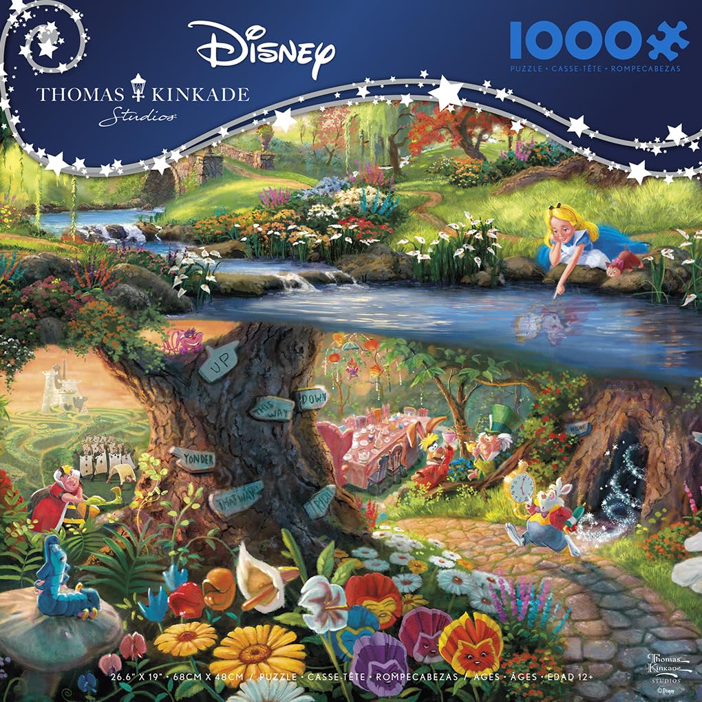 Ceaco - Disney - Thomas Kinkade - Alice in Wonderland - 1000 Piece Jigsaw Puzzle Ceaco