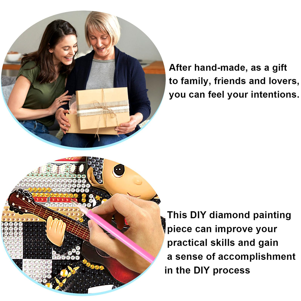 JZHYOAN Diamond Painting Ornaments Kits Crafts Kit for Adults Acrylic Crystal DIY Music Celebrities Special Shaped Rhinestone Statues Desk Placement Ornament Tabletop for Home Bedroom Table Decor JZHYOAN