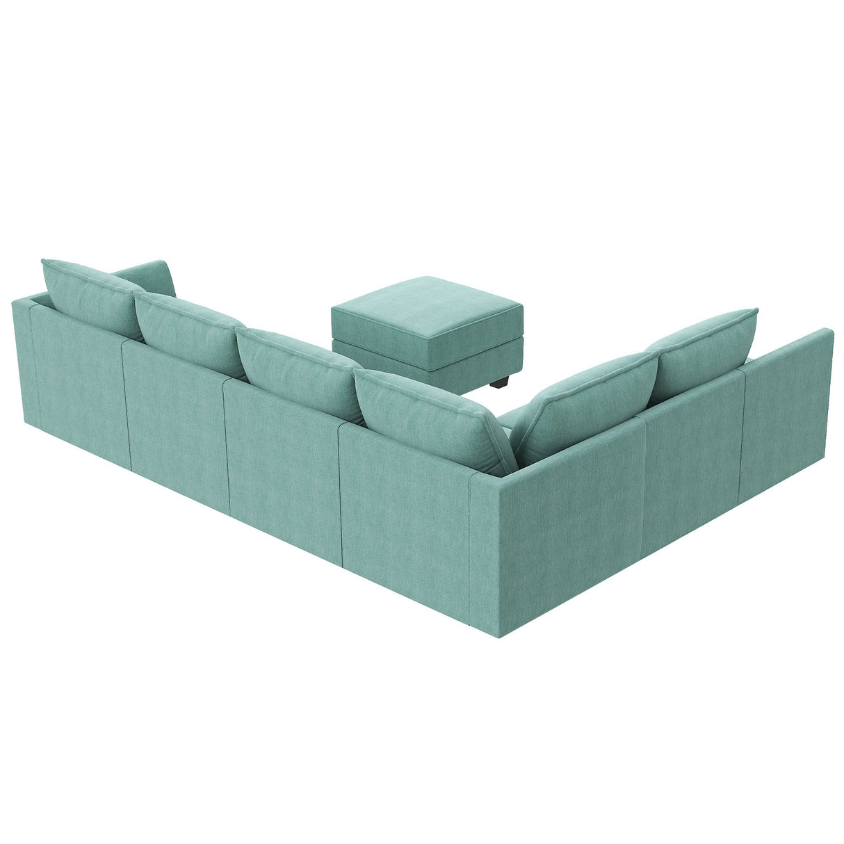 HONBAY Modular Sectional Sofa with Storage Ottoman Fabric Modular Couch with Reversible Chaise 6-Seater L Shape Corner Sofa Sectional Couch, Aqua Blue HONBAY