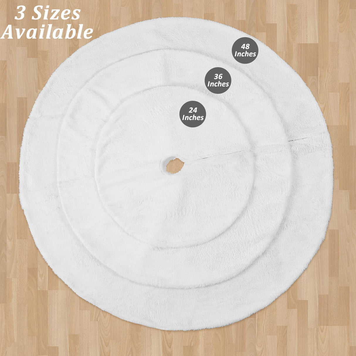 White Tree Skirts 24 Inches Plush Christmas Tree Skirt Small Faux Fur Tree Mats for Small Trees Xmas Party Holiday Decorations SoarDream