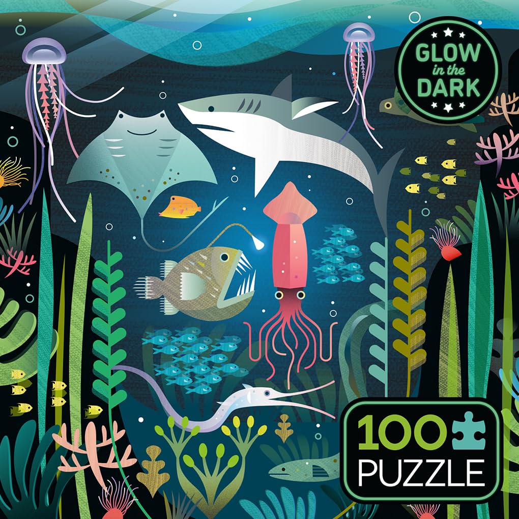 Ceaco - Glow in The Dark - Ocean Glow - 100 Piece Jigsaw Puzzle Ceaco