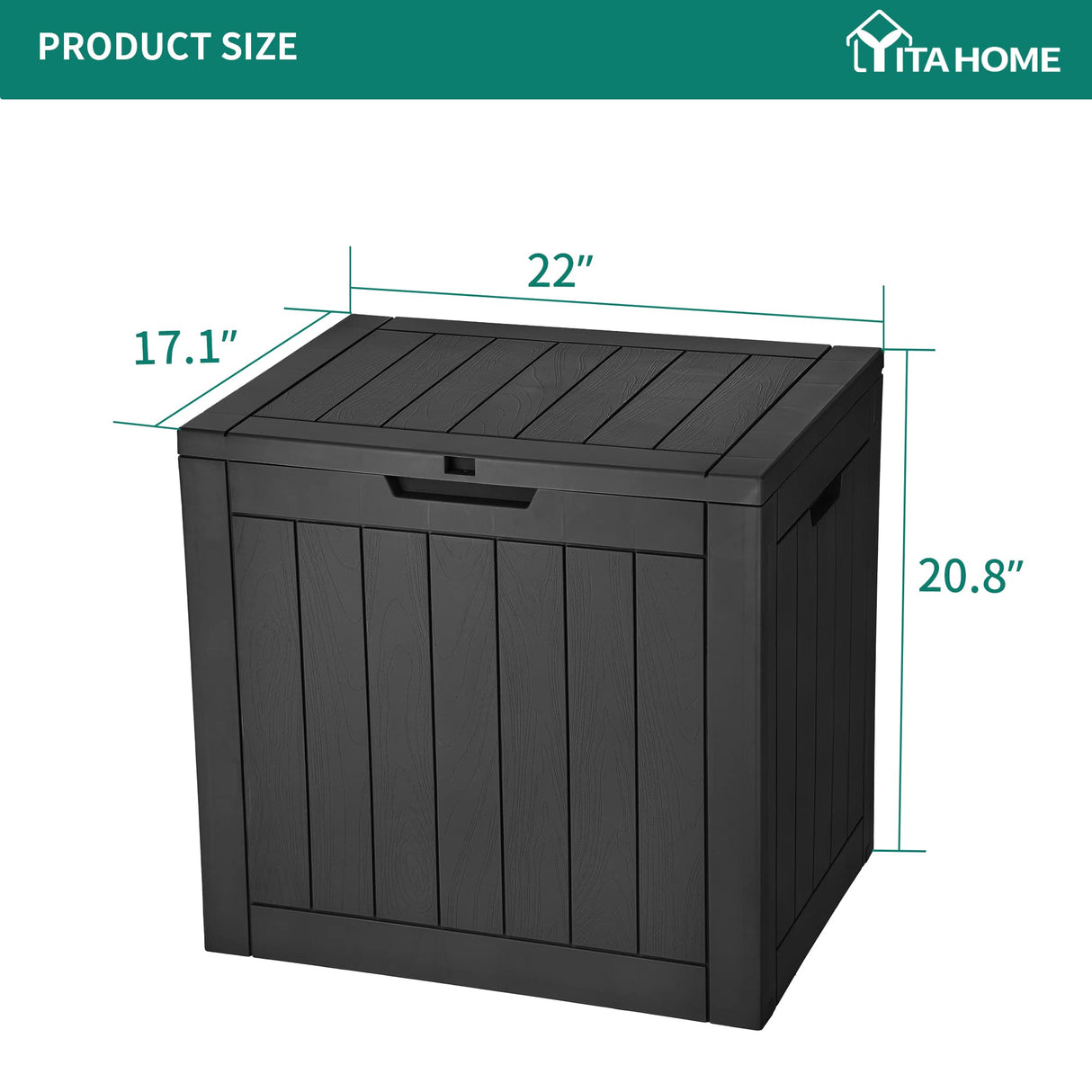 YITAHOME 31 Gallon Outdoor Storage Deck Box, Waterproof Resin Package Delivery and Storage Box with Lockable Lid for Patio Furniture Cushions, Pool Accessories, Garden Tools, Black YITAHOME