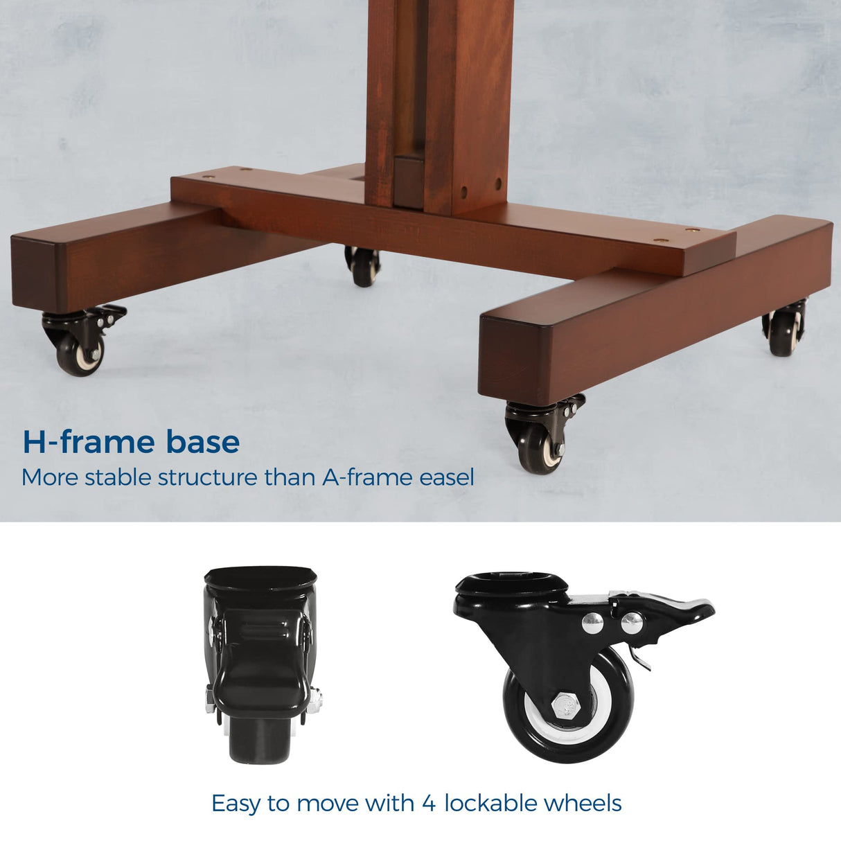 VISWIN Extra-Large Studio Easel, Hold Canvas to 71", Tilts Flat, Adjustable Movable Solid Beech Wood Heavy Duty Easel Stand, Art Easel for Painting Adult, Artist, Large Easel for Painting Canvas, TV VISWIN