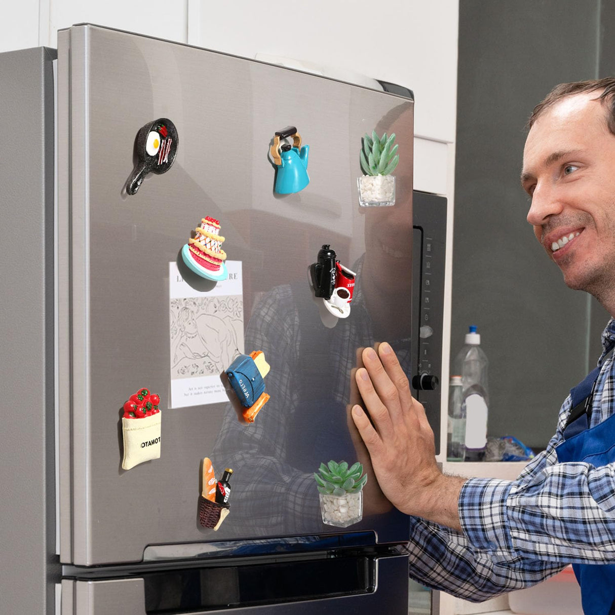 Food Fridge Magnets Food Magnets for Fridge,Fun Refrigerator Magnets Decorative,Cute Magnets Fridge Large Resin Strong Magnets for Kitchen Decor Favensen