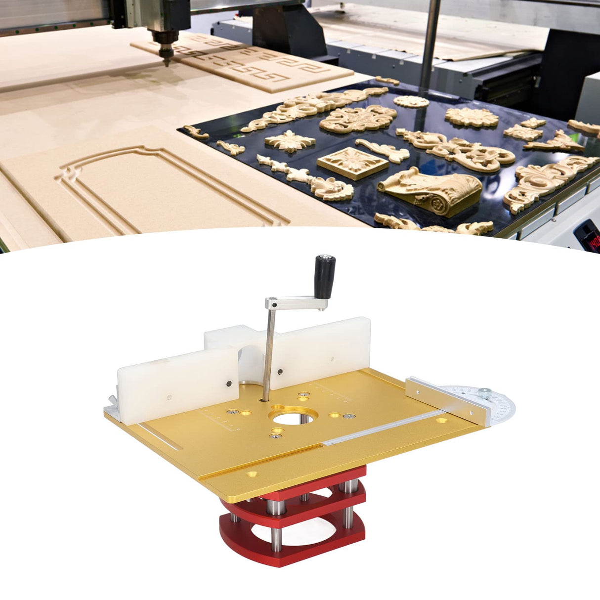 Precision Router Lift Table, Router Lift and Woodworking Router Table Insert Plate Lift Base, Max Lift 51mm Woodworking Engraving DIY Tools for Zooke