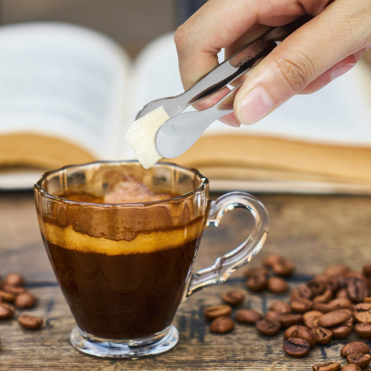 6PCS Ice Tongs Mini Sugar Tongs 4.25Inch Stainless Steel Small Serving Tongs, Small Kitchen Tiny Tongs for Appetizers,Tea Party, Coffee Bar, Desserts by Sunenlyst (Silver) Sunenlyst