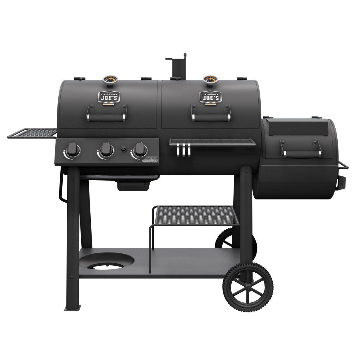 OKLAHOMA JOE'S® Canyon™ Charcoal and Propane Gas Combination Smoker and Grill, Black Steel, 24203004 Oklahoma Joe's