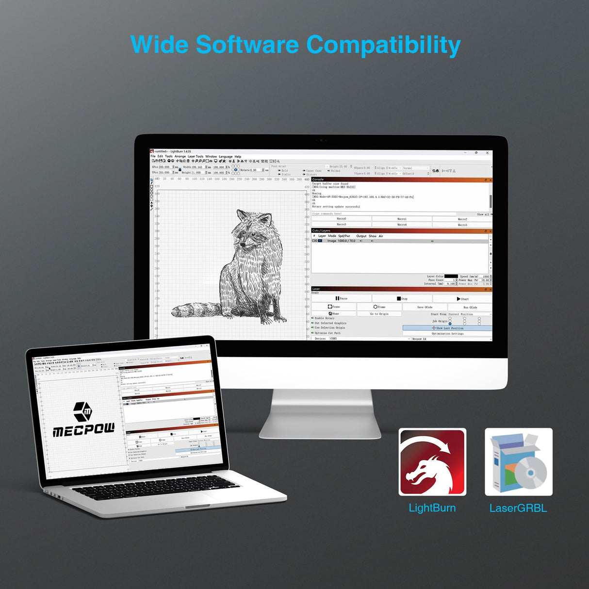 Mecpow G5 Laser Rotary Roller with Three Angle-Adjustable Grippers for Multi-Shaped Objects, Compatible with Almost All The Laser Engraving Machines, Laser Rotary Roller with Heightening Bracket Mecpow