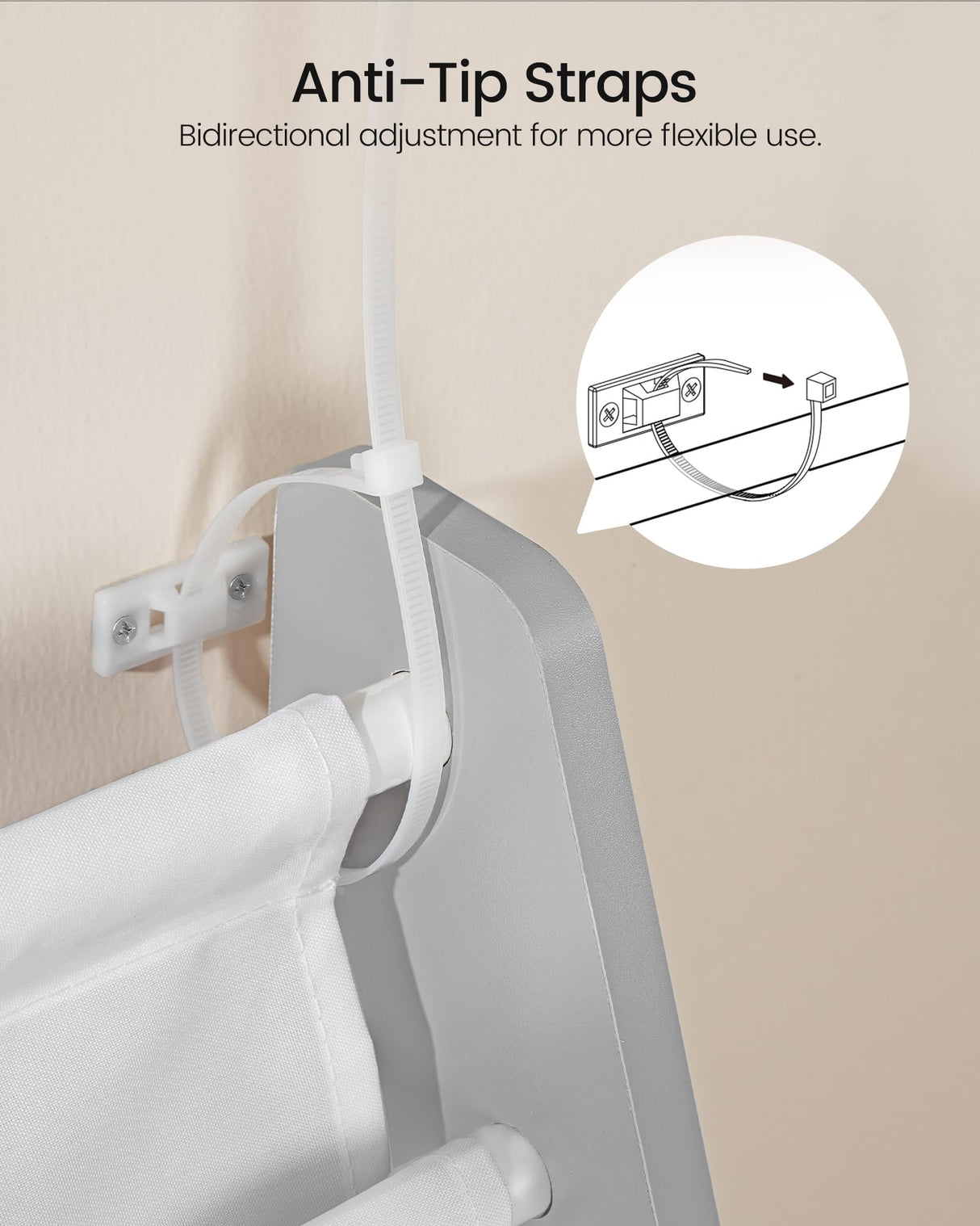 CHOEZON 6-Tier Kids Bookshelf, Kids Sling Bookcase, Magazine and Book Storage Rack, Large Capacity Book Organizer, Book Shelf for Kids Room, Bedroom, Nursery, Playroom, White and Gray MCW07WG CHOEZON