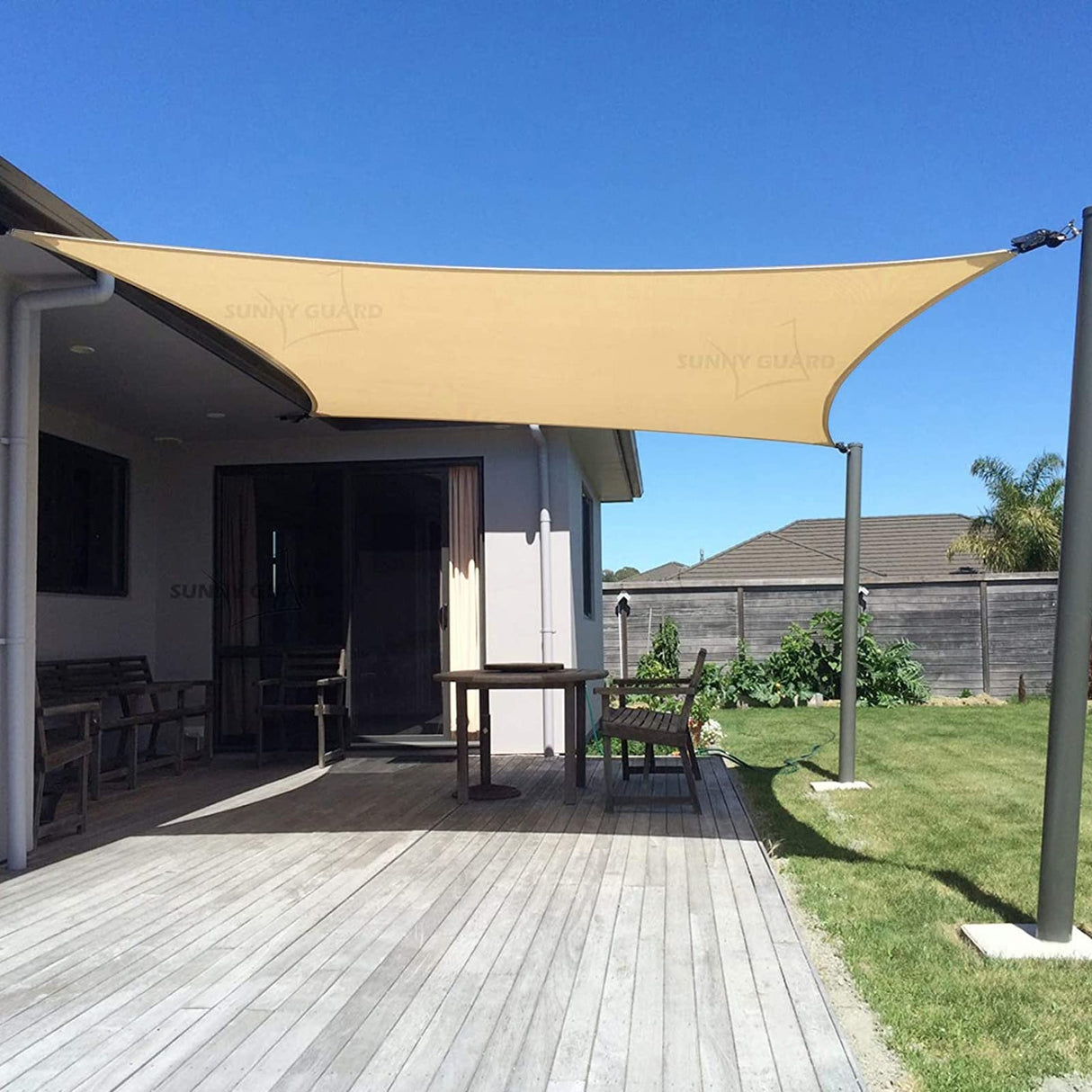 SUNNY GUARD Sun Shade Sail 10' x 13' Rectangle Sand UV Block Sunshade for Backyard Yard Deck Patio Garden Outdoor Activities and Facility(We Make Custom Size) SUNNY GUARD
