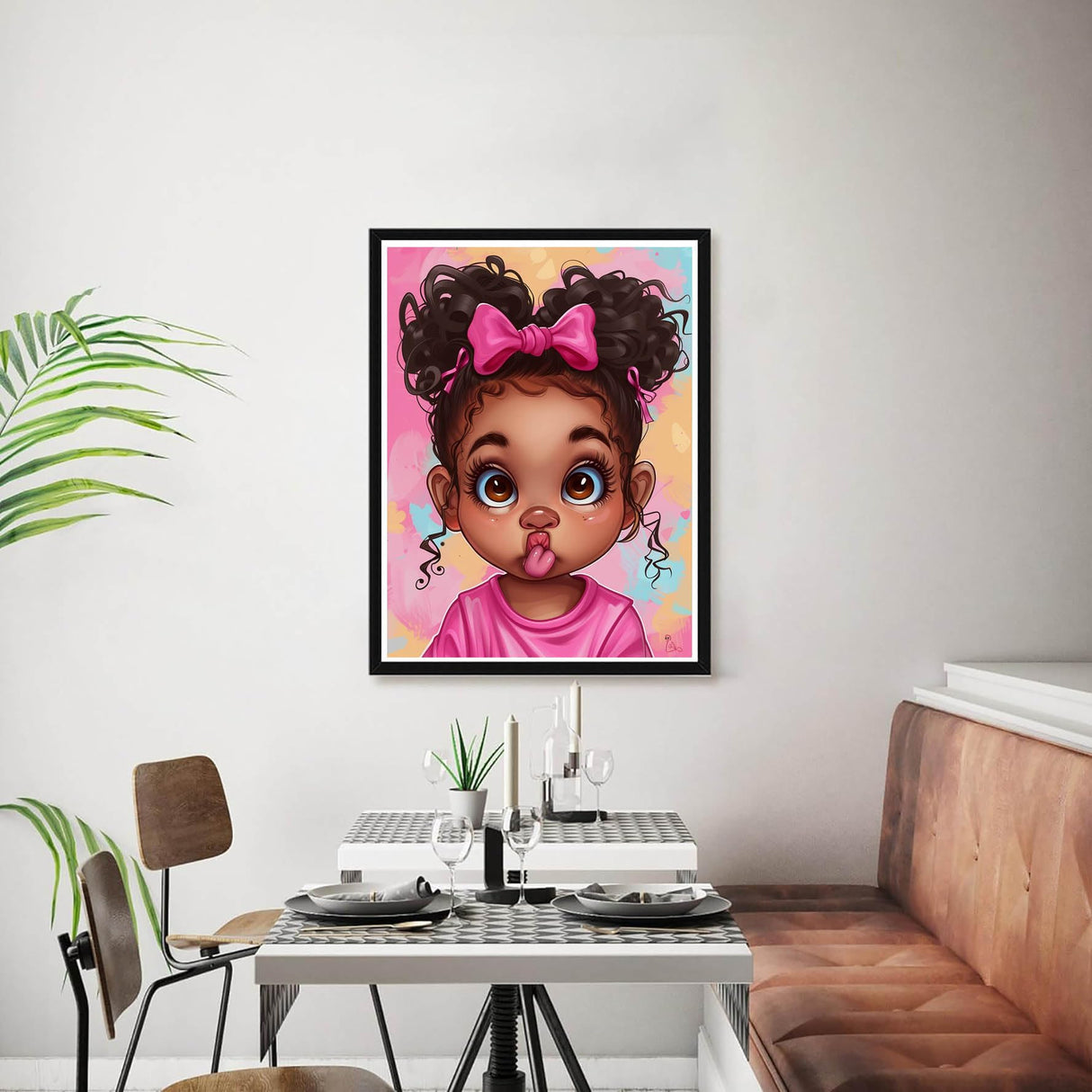 Bimkole 5D Diamond Art Kits for Adults Cartoons African, Full Drill DIY Rhinestone Embroidery Set Paint with Diamonds Art by Number Kits Cross Stitch Home Wall Craft Decor 12x16 Inch Bimkole