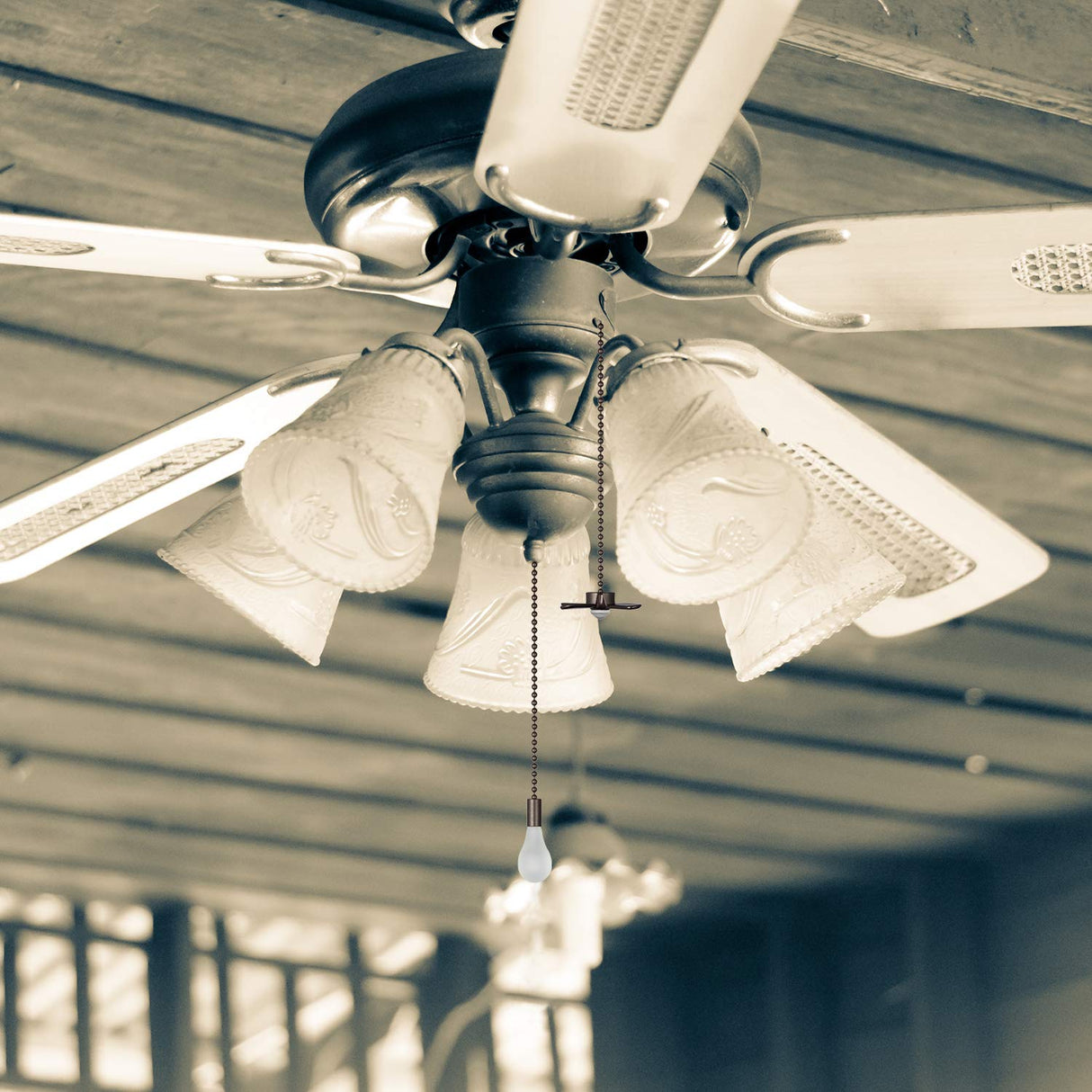 Ceiling Fan Pull Chain , Including 4Pcs Beaded Ball Fan Pull Chain Pendant, Extra 8Pcs Pull Loop Connectors, 2Pcs 36 inches Fan Pull Chain Extension. (Oil Rubbed Bronze) LDCREEE